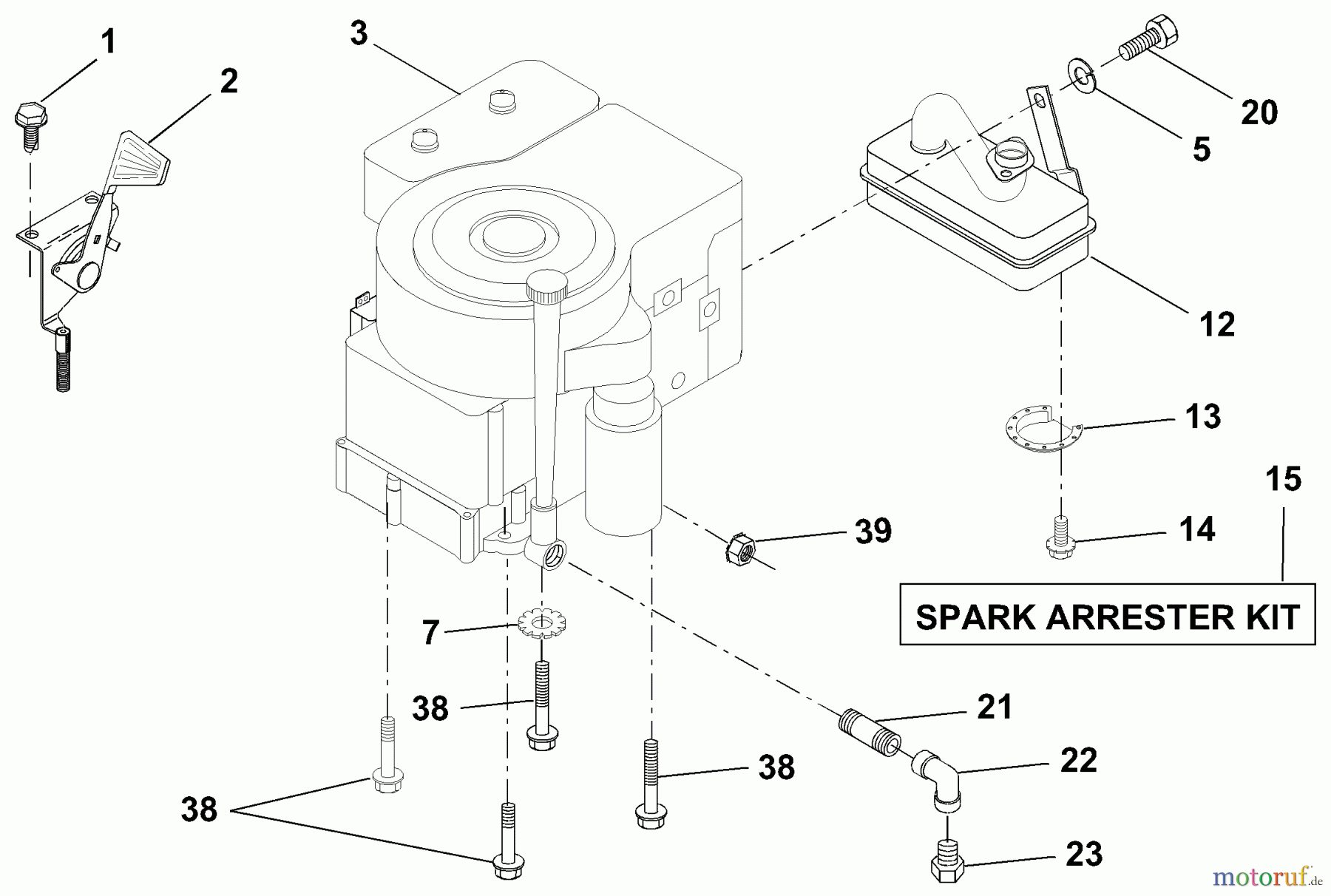 Husqvarna Rasen und Garten Traktoren LRH 125 (954001222C) - Husqvarna Lawn Tractor (1995-03 & After) Engine