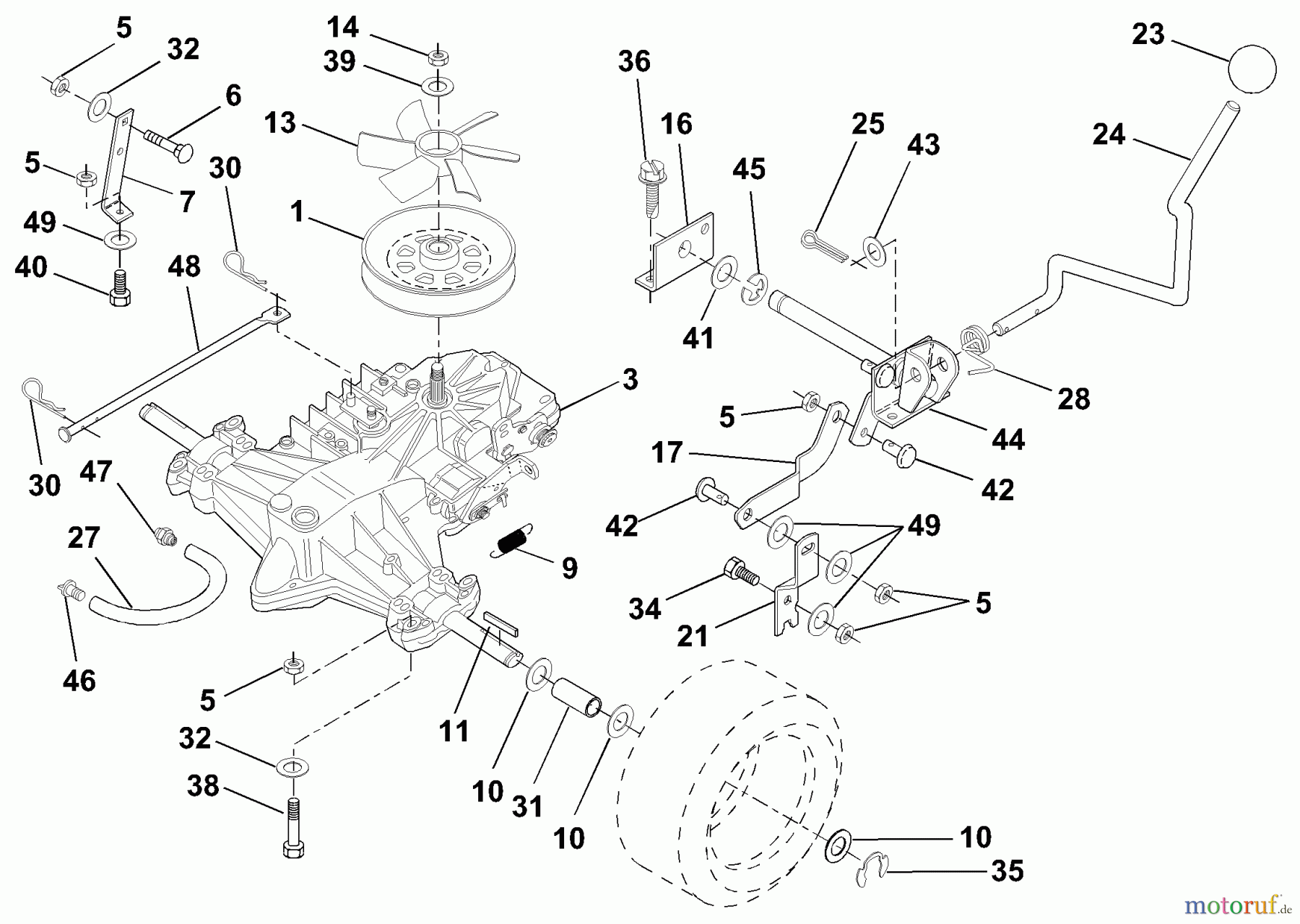 Husqvarna Rasen und Garten Traktoren LRH 125 (954001222C) - Husqvarna Lawn Tractor (1995-03 & After) Transaxle