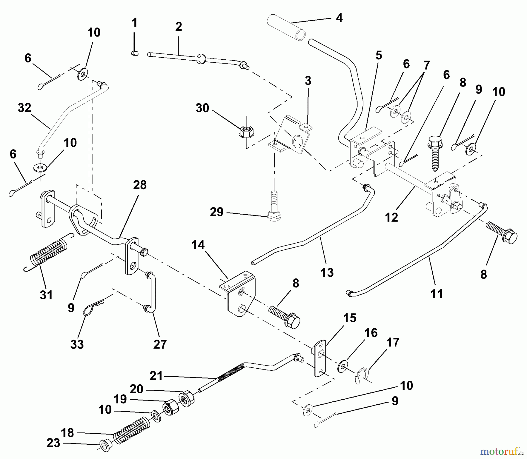 Husqvarna Rasen und Garten Traktoren LRH 125 (954001222D) - Husqvarna Lawn Tractor (1995-07 & After) Brake / Rear Mower Lift Assembly