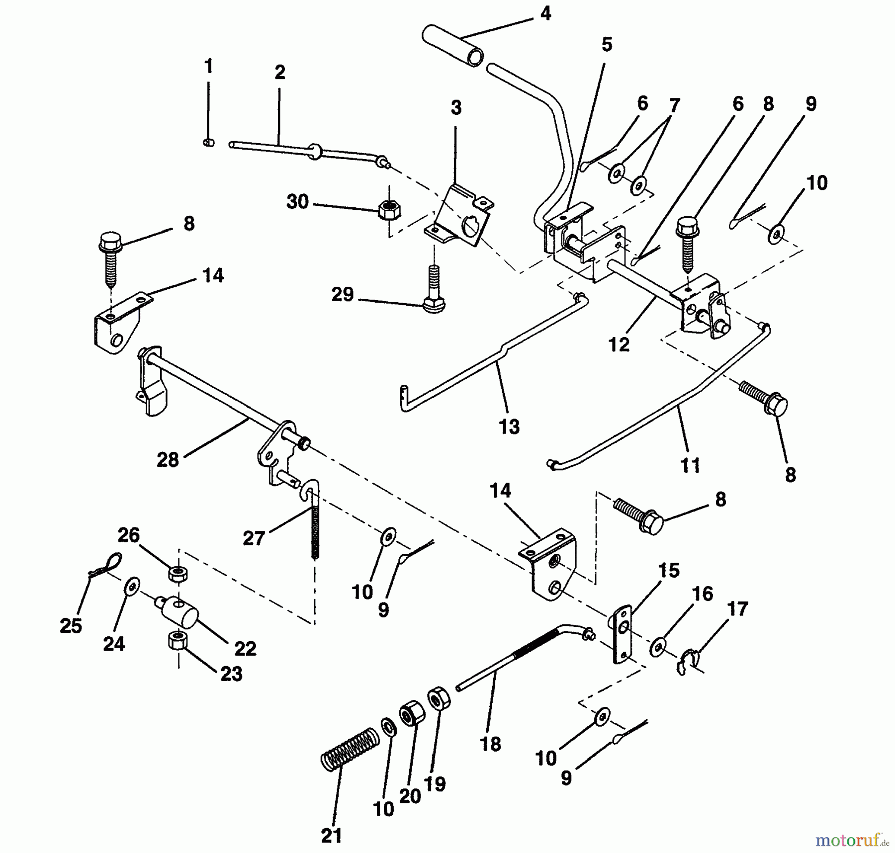 Husqvarna Rasen und Garten Traktoren LT 100 (954000312) (H1036A) - Husqvarna Lawn Tractor (1991-07 & After) Brake/Rear Mower Lift