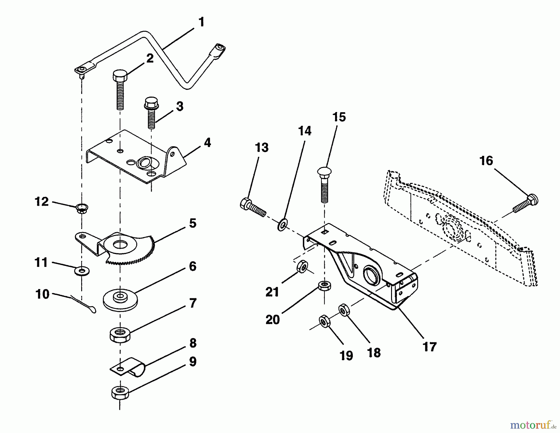 Husqvarna Rasen und Garten Traktoren LT 100 (954000312) (H1036A) - Husqvarna Lawn Tractor (1991-07 & After) Sector Gear/Axle Support