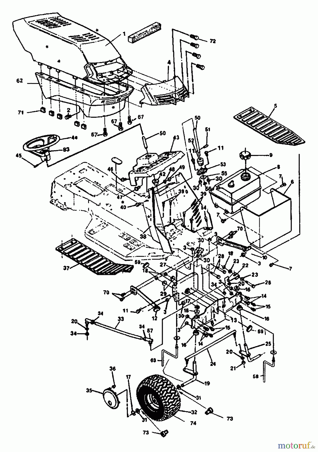 Husqvarna Rasen und Garten Traktoren LT 100014 - Husqvarna Lawn Tractor (1991-03 & After) General Assembly