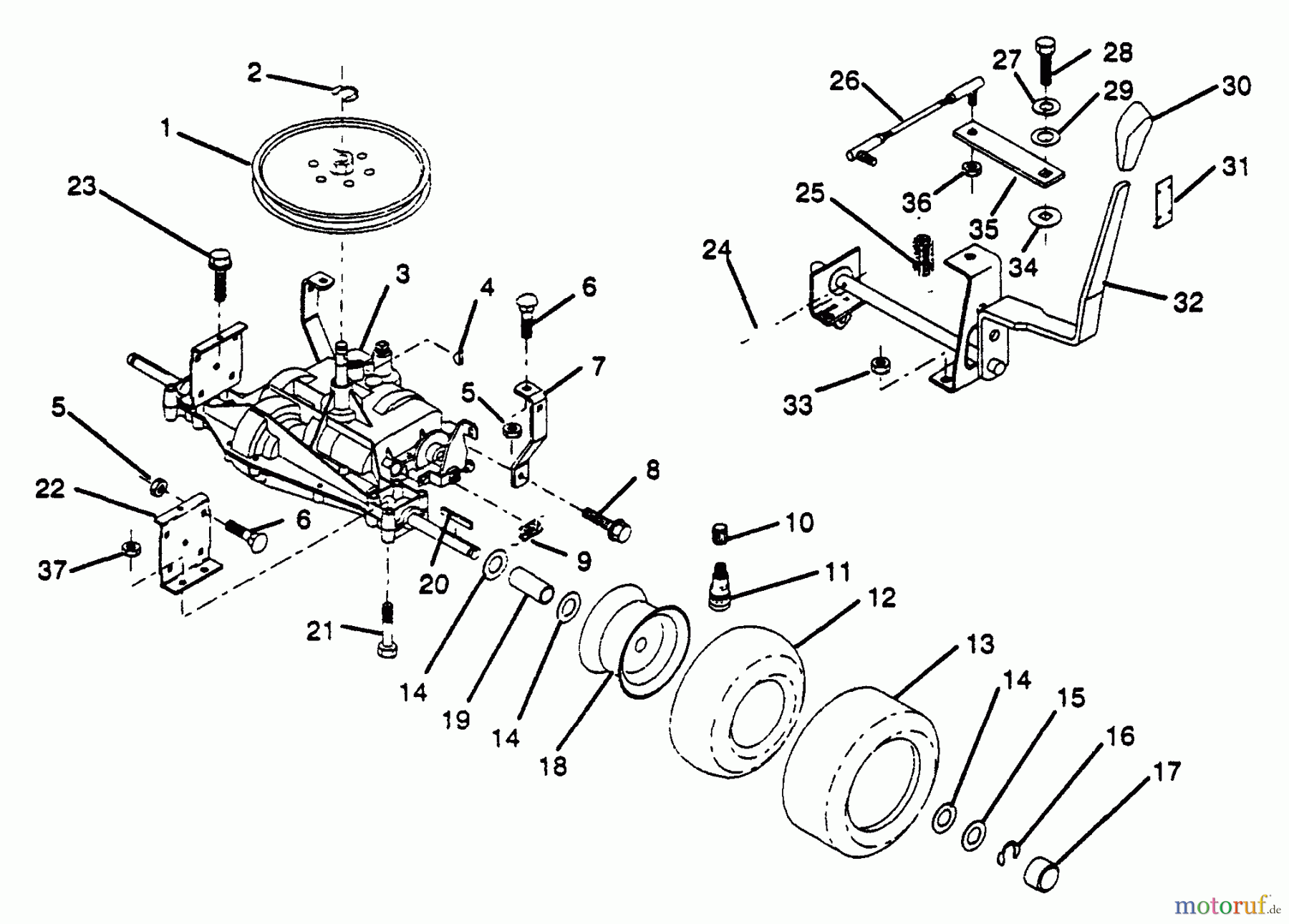 Husqvarna Rasen und Garten Traktoren LT 112 (954000191) (H1236A) - Husqvarna Lawn Tractor (1990-11 & After) Transaxle