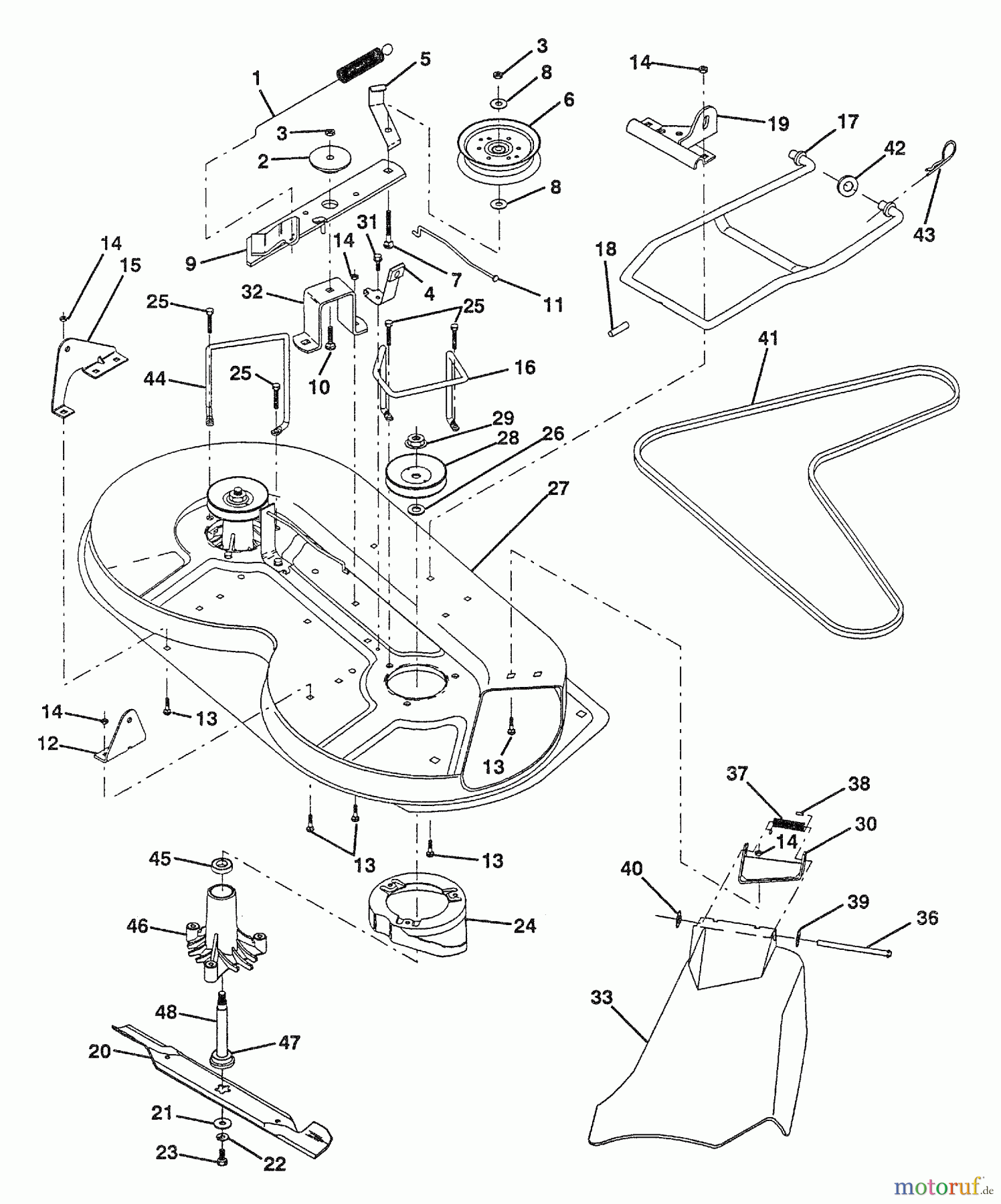 Husqvarna Rasen und Garten Traktoren LT 112 (954000392) (H12360) - Husqvarna Lawn Tractor (1992-06 & After) Mower Deck
