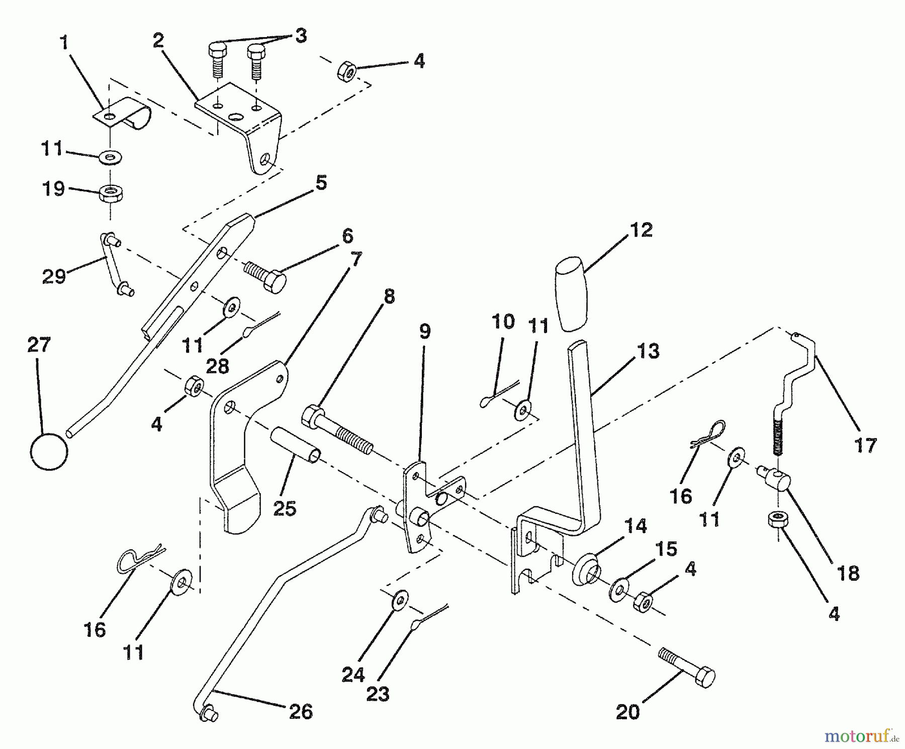 Husqvarna Rasen und Garten Traktoren LT 112 (954000392) (H12360) - Husqvarna Lawn Tractor (1992-06 & After) Mower Lift Lever (Part 1)
