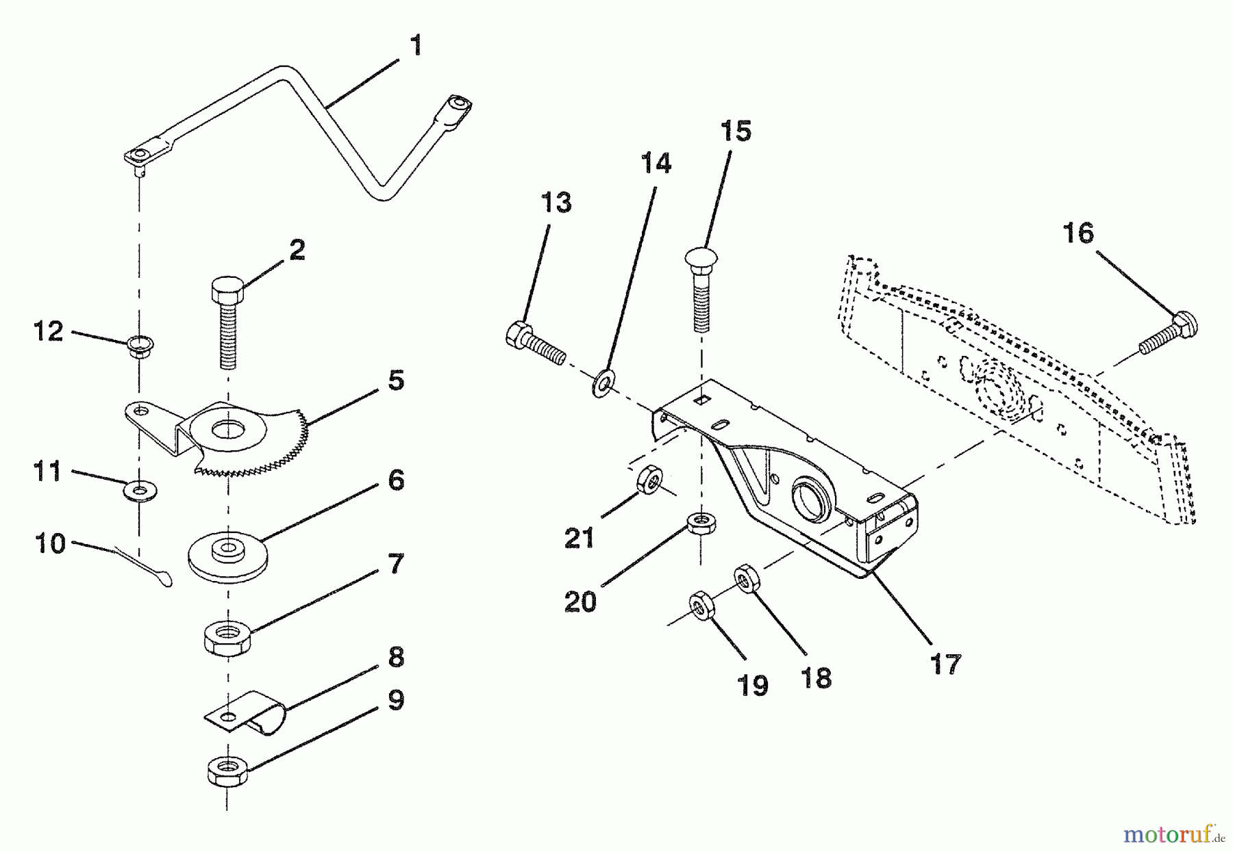 Husqvarna Rasen und Garten Traktoren LT 112 (954000392) (H12360) - Husqvarna Lawn Tractor (1992-06 & After) Sector Gear / Axle Support