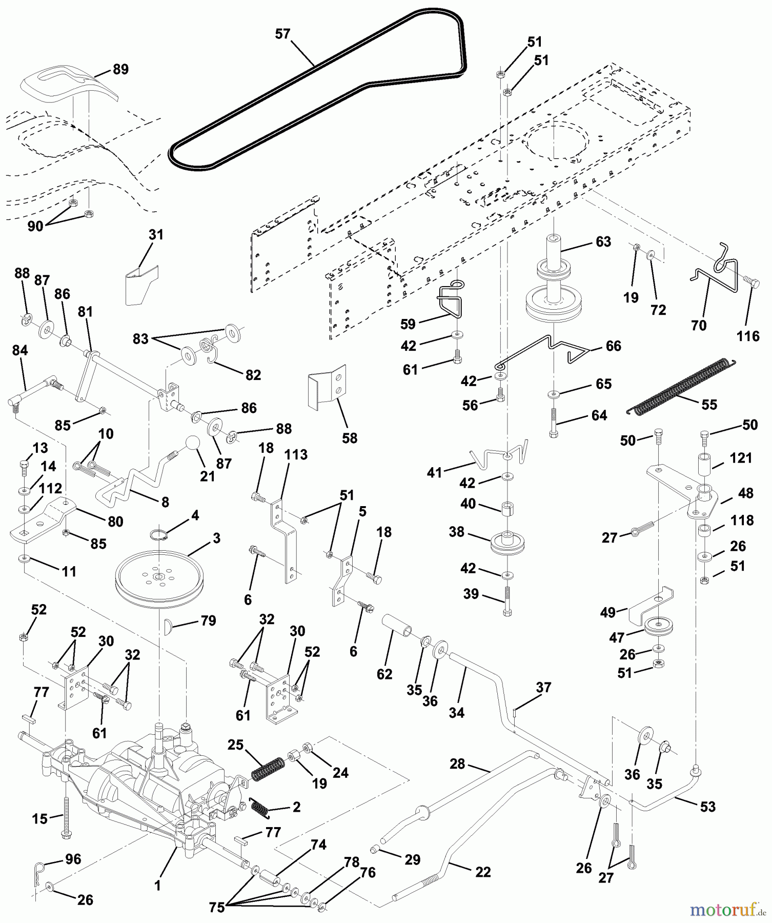 Husqvarna Rasen und Garten Traktoren LT 120 (954140002A) - Husqvarna Lawn Tractor (1996-12 & After) Drive