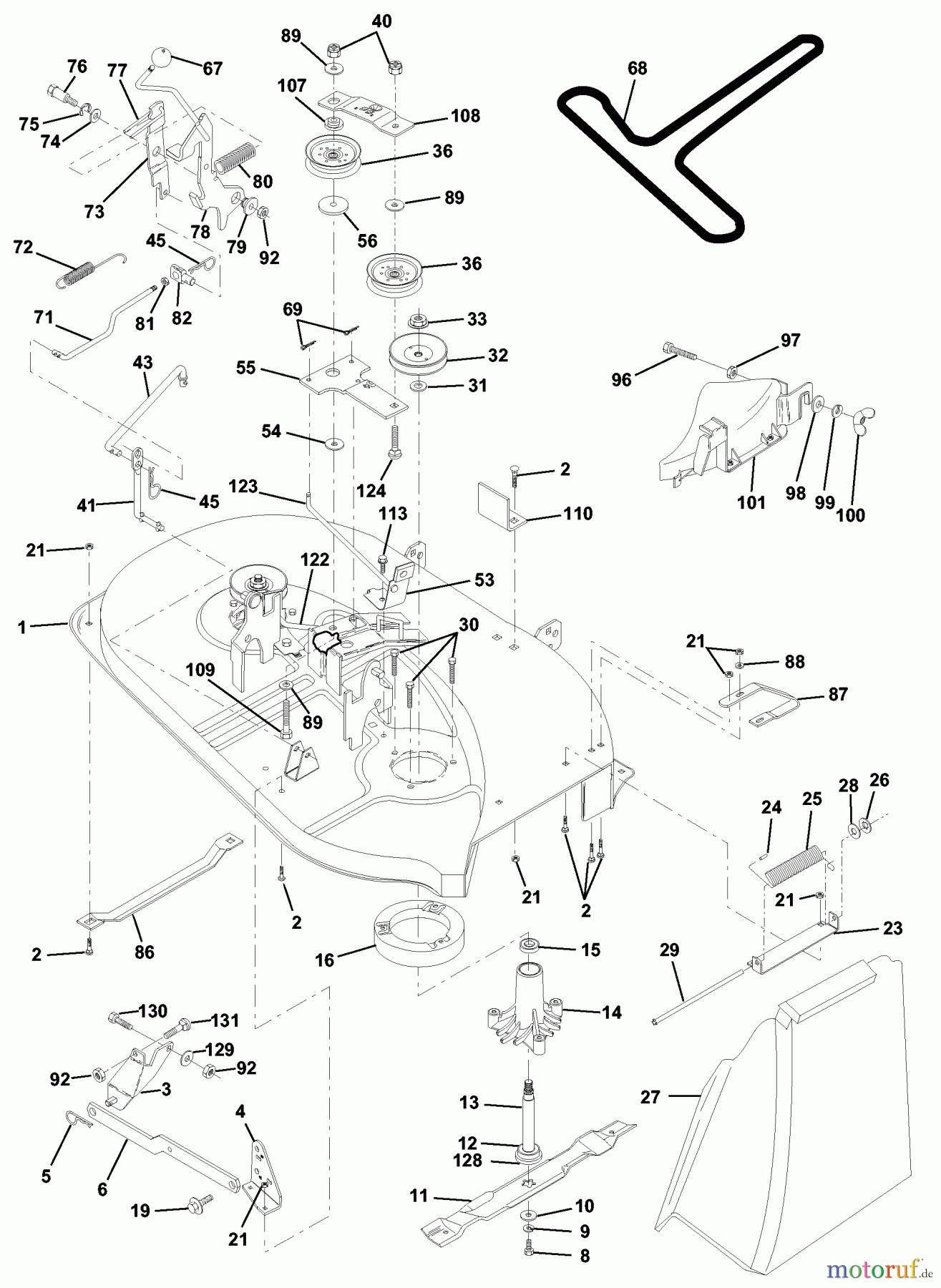 Husqvarna Rasen und Garten Traktoren LT 120 (954140002A) - Husqvarna Lawn Tractor (1996-12 & After) Mower Deck