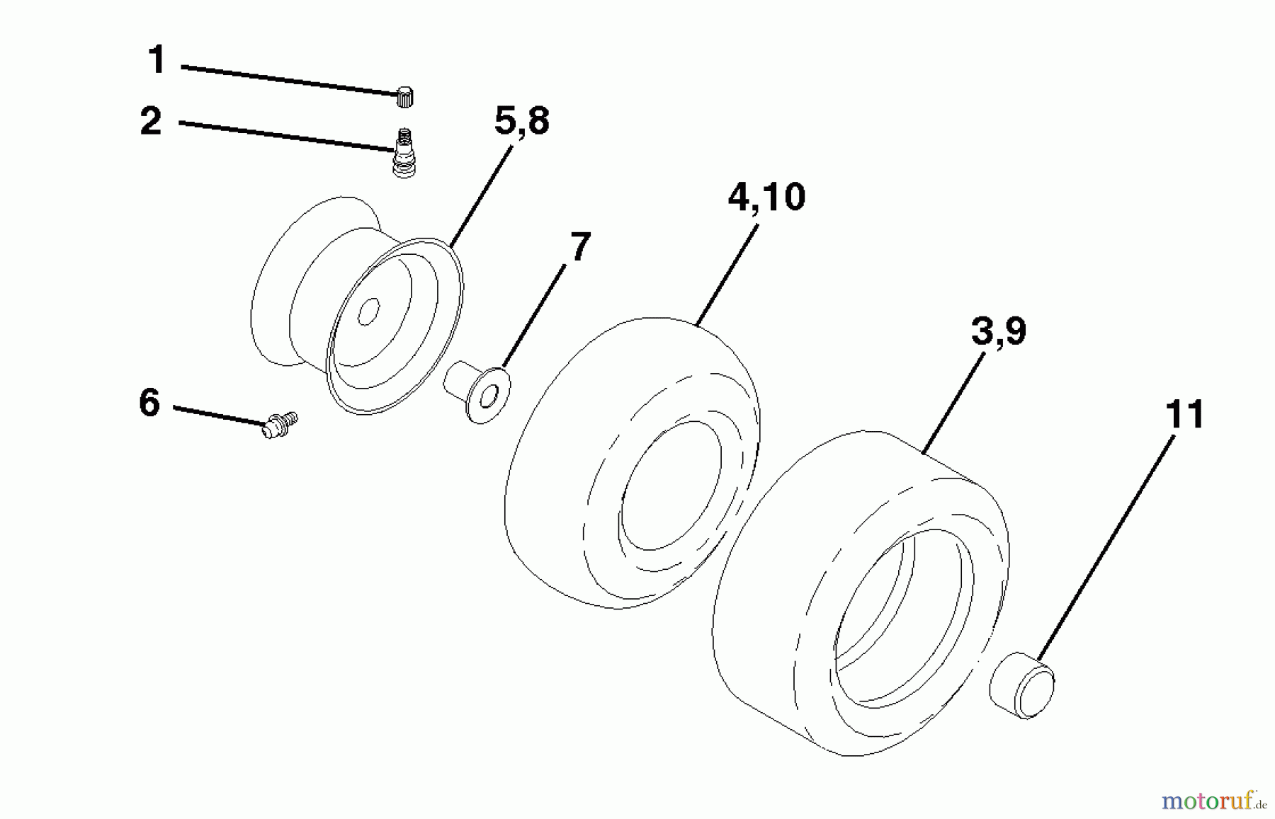 Husqvarna Rasen und Garten Traktoren LT 120 (954140002B) - Husqvarna Lawn Tractor (1997-12 & After) Wheels And Tires