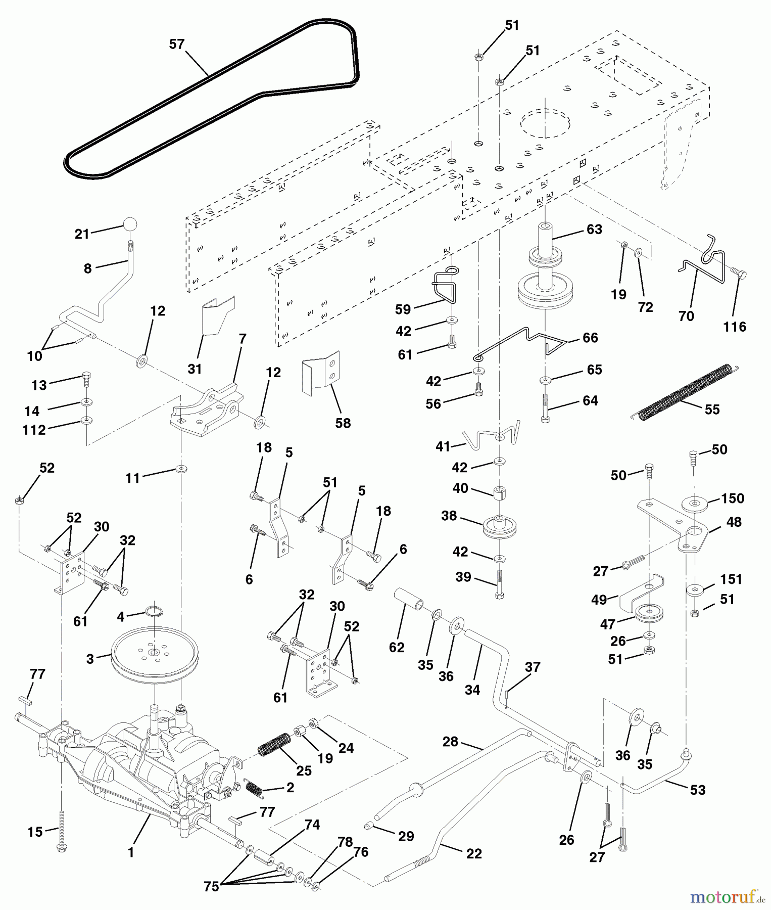 Husqvarna Rasen und Garten Traktoren LT 120 (954140047) (HCLT120A) - Husqvarna Lawn Tractor (1998-01 & After) Drive