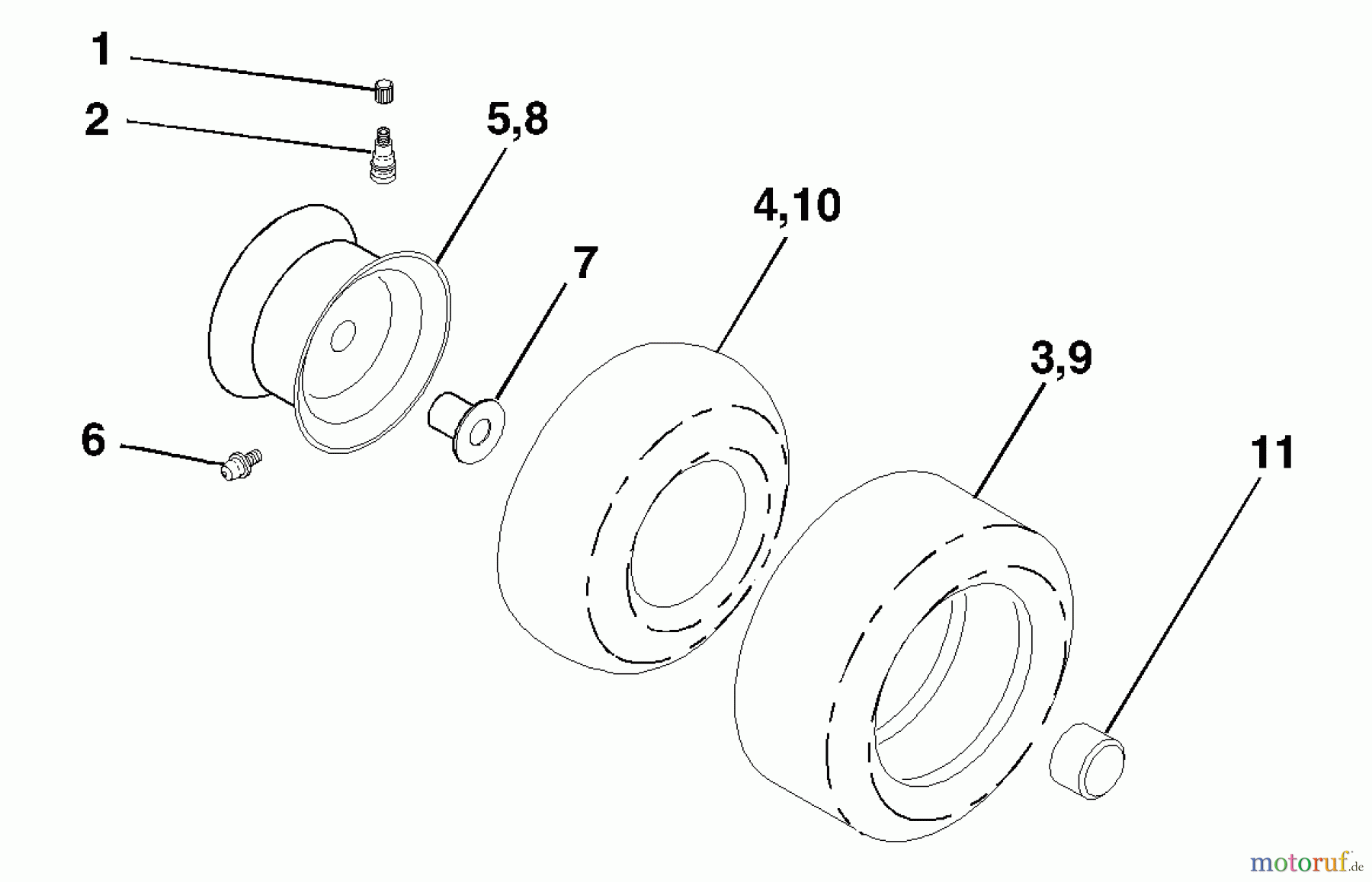 Husqvarna Rasen und Garten Traktoren LT 1238A (954567024) - Husqvarna Lawn Tractor (2000-10 & After) Wheels & Tires