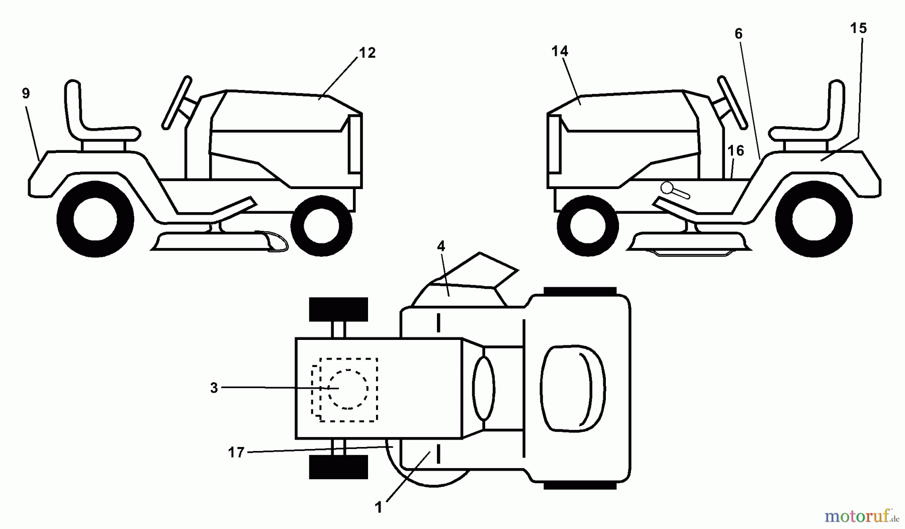 Husqvarna Rasen und Garten Traktoren LT 1238B (954567024) - Husqvarna Lawn Tractor (2001-03 & After) Decals