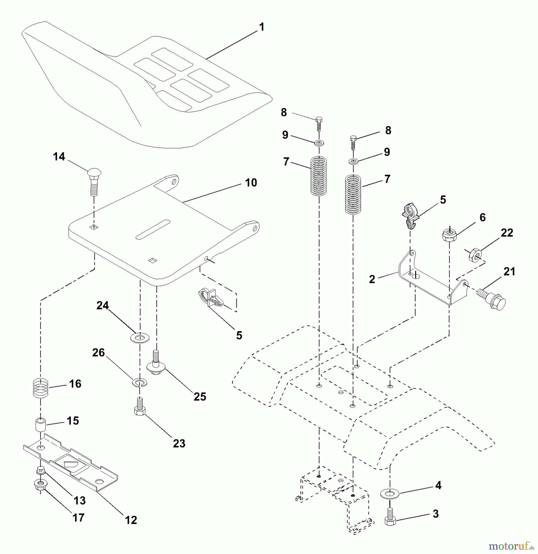 Husqvarna Rasen und Garten Traktoren LT 1238B (954567024) - Husqvarna Lawn Tractor (2001-03 & After) Seat