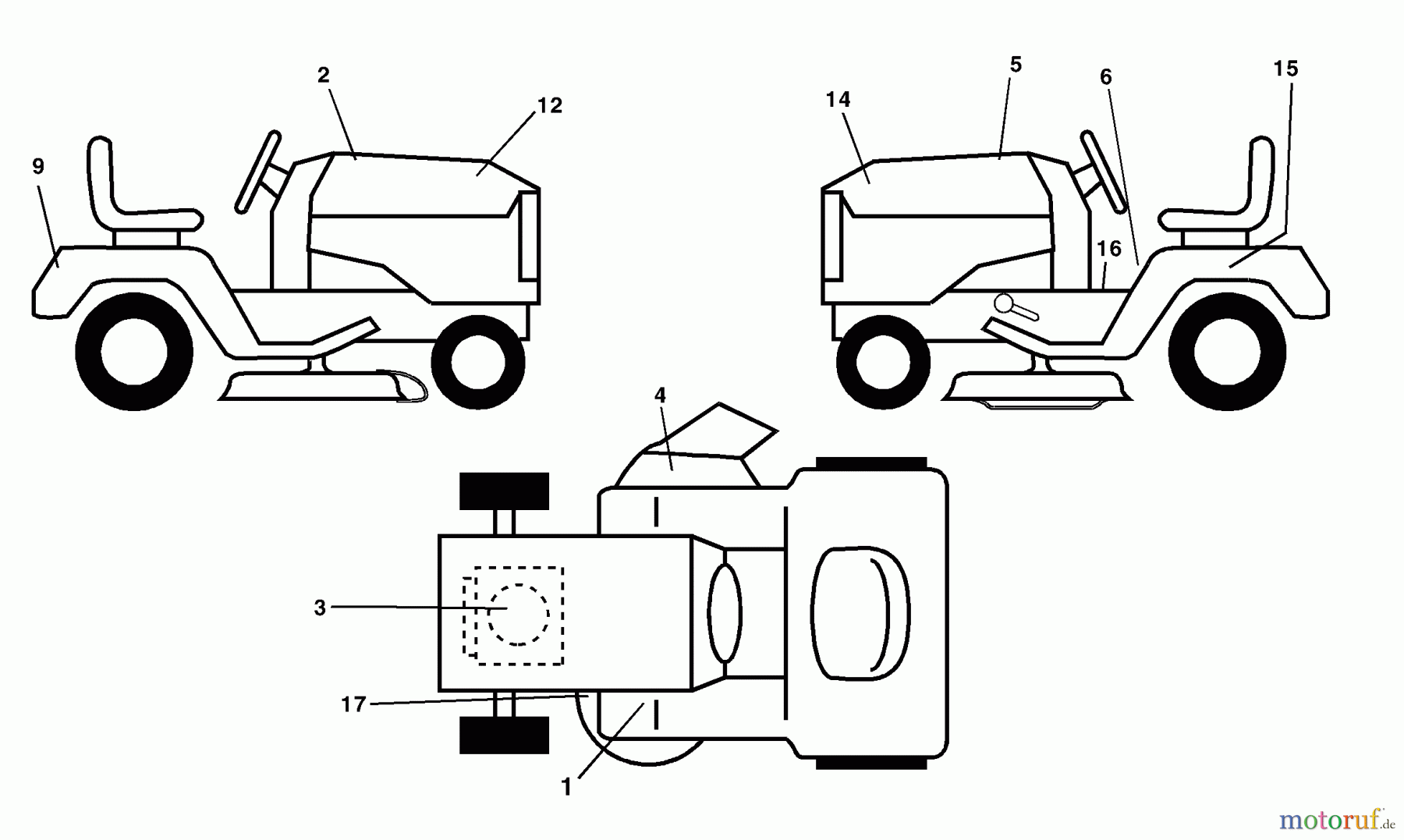 Husqvarna Rasen und Garten Traktoren LT 1238C (954567024) - Husqvarna Lawn Tractor (2001-10 & After) Decals