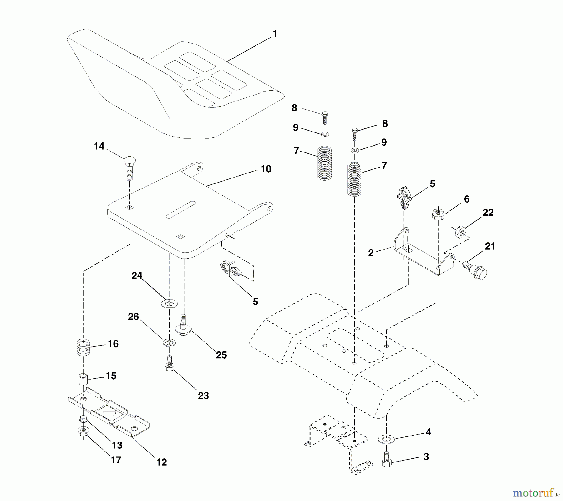 Husqvarna Rasen und Garten Traktoren LT 1238C (954567024) - Husqvarna Lawn Tractor (2001-10 & After) Seat