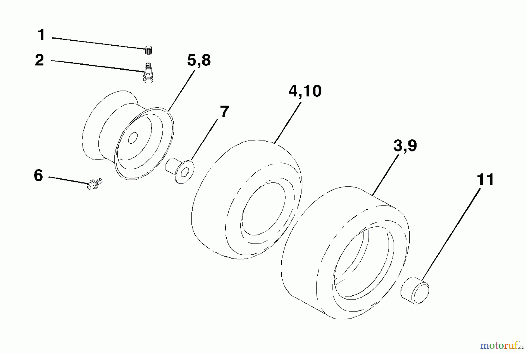 Husqvarna Rasen und Garten Traktoren LT 1238C (954567024) - Husqvarna Lawn Tractor (2001-10 & After) Wheels & Tires