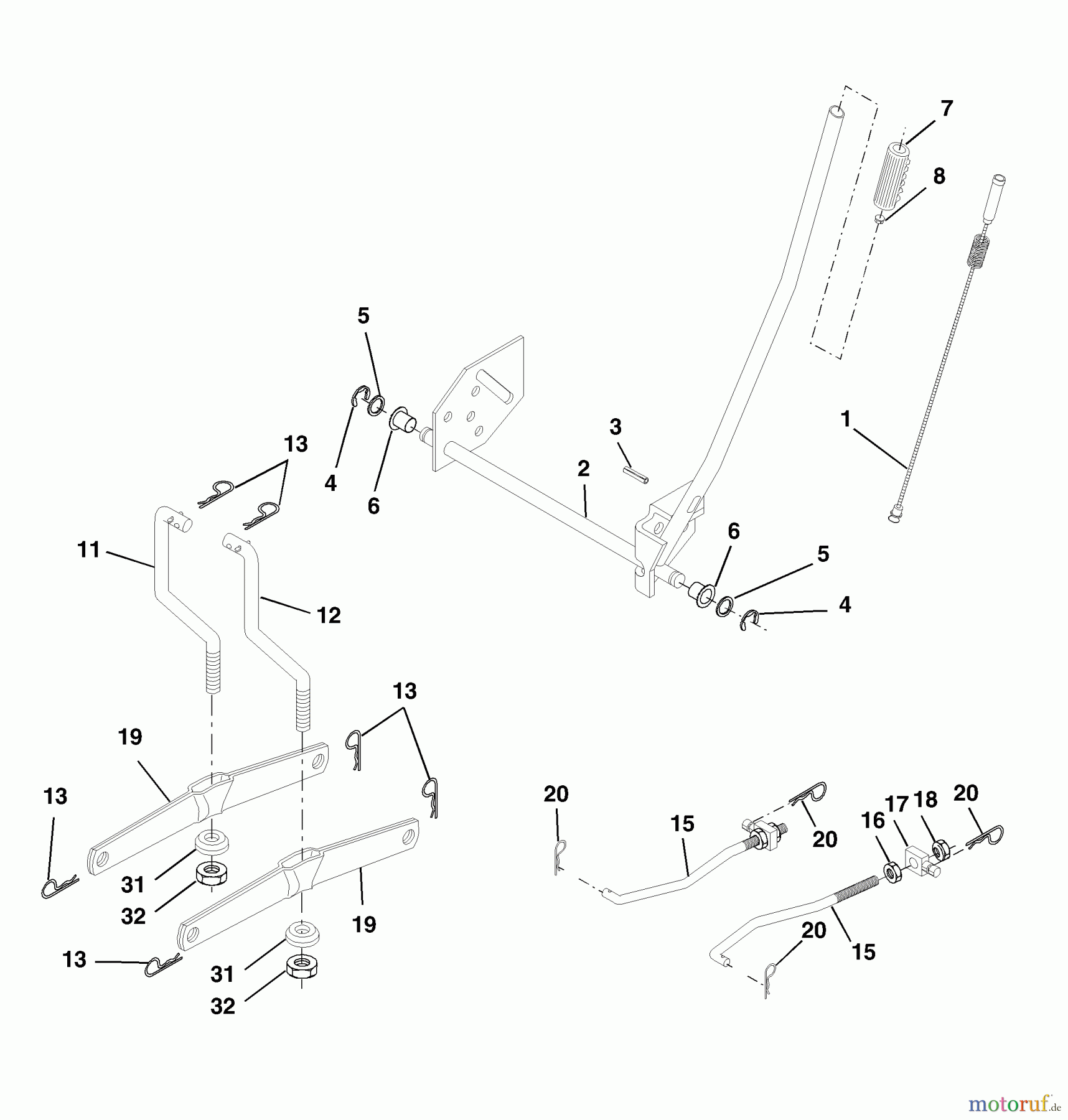 Husqvarna Rasen und Garten Traktoren LT 1238D (954567024) - Husqvarna Lawn Tractor (2002-02 & After) Mower Lift