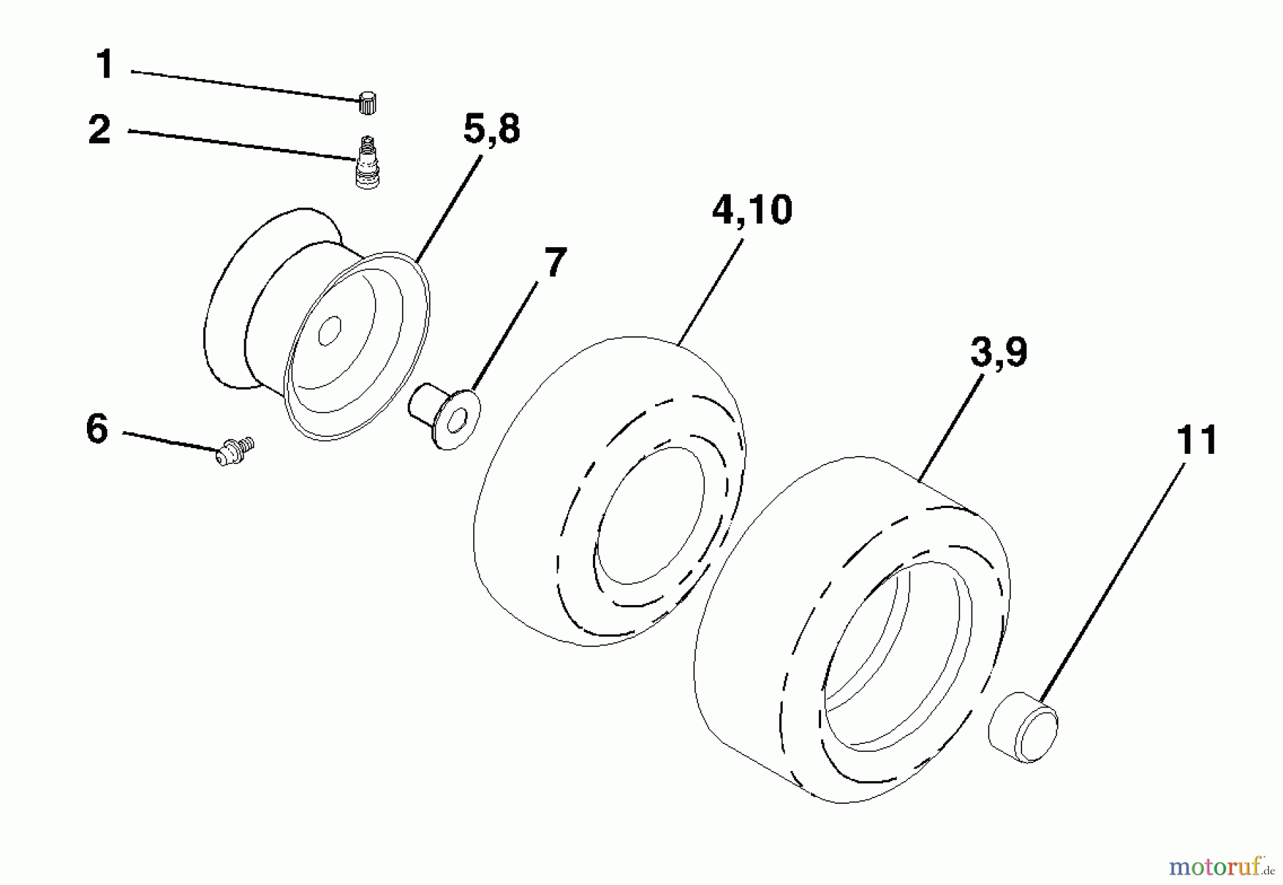 Husqvarna Rasen und Garten Traktoren LT 1238D (954567024) - Husqvarna Lawn Tractor (2002-02 & After) Wheels & Tires