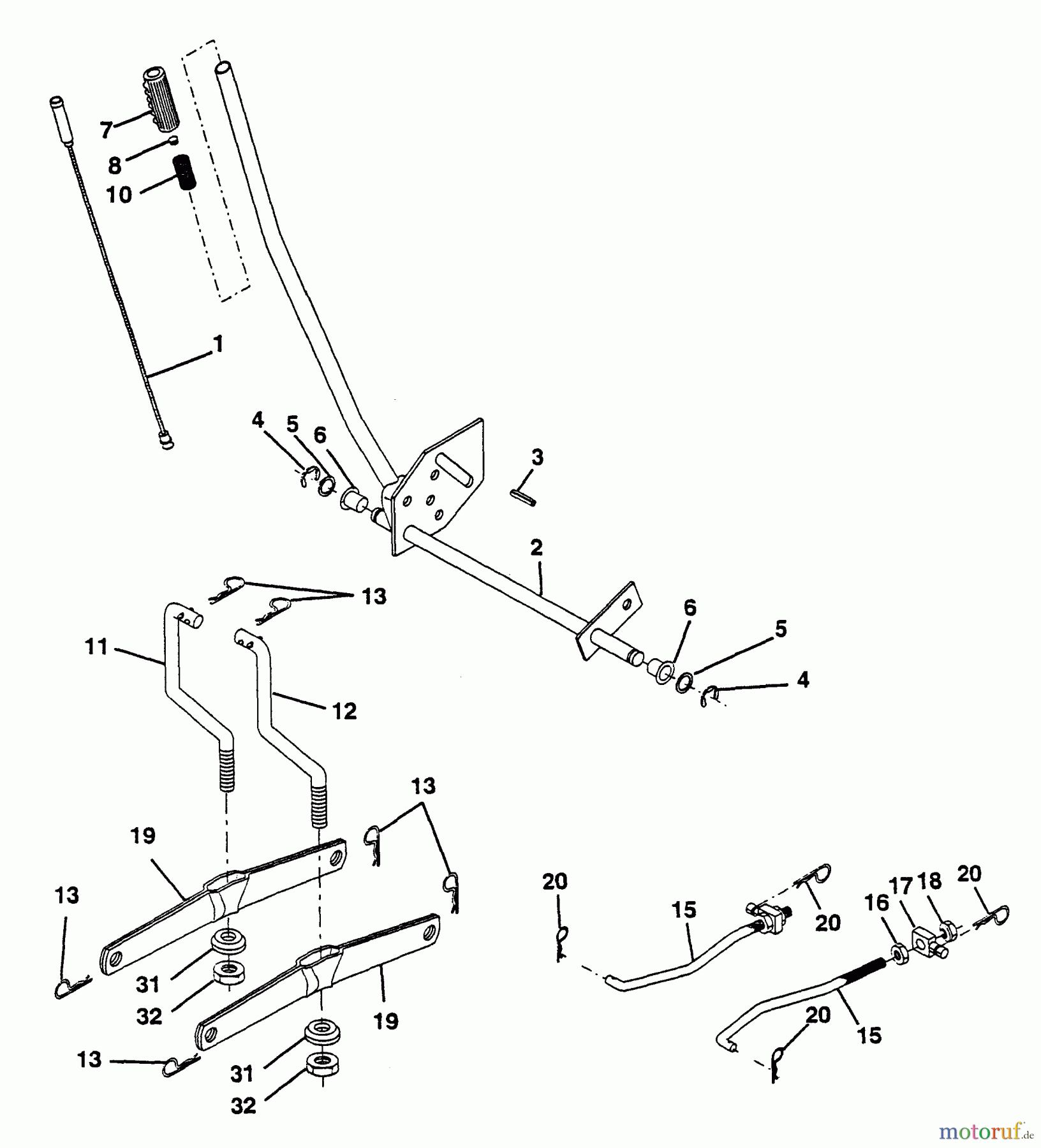  Husqvarna Rasen und Garten Traktoren LT 125 (954000772) (HC12542A) - Husqvarna Lawn Tractor (1994-01 & After) Mower Lift