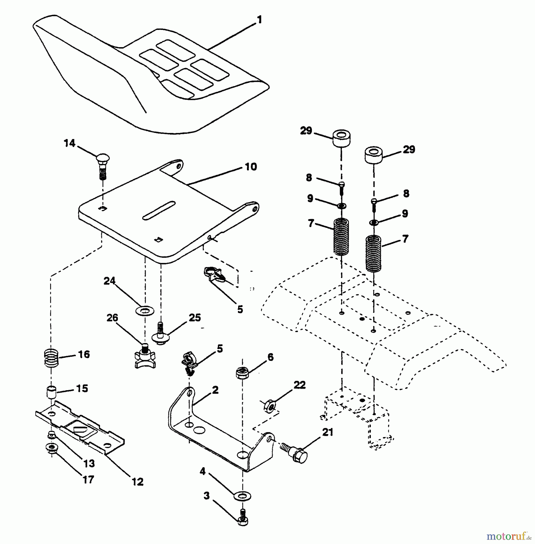 Husqvarna Rasen und Garten Traktoren LT 125 (954000772) (HC12542A) - Husqvarna Lawn Tractor (1994-01 & After) Seat Assembly