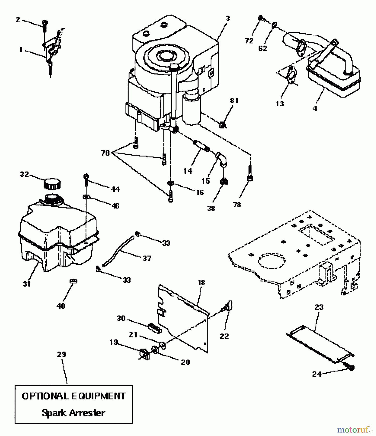 Husqvarna Rasen und Garten Traktoren LT 125 (954002711) (HC12542C) - Husqvarna Lawn Tractor (1996-04 & After) Engine