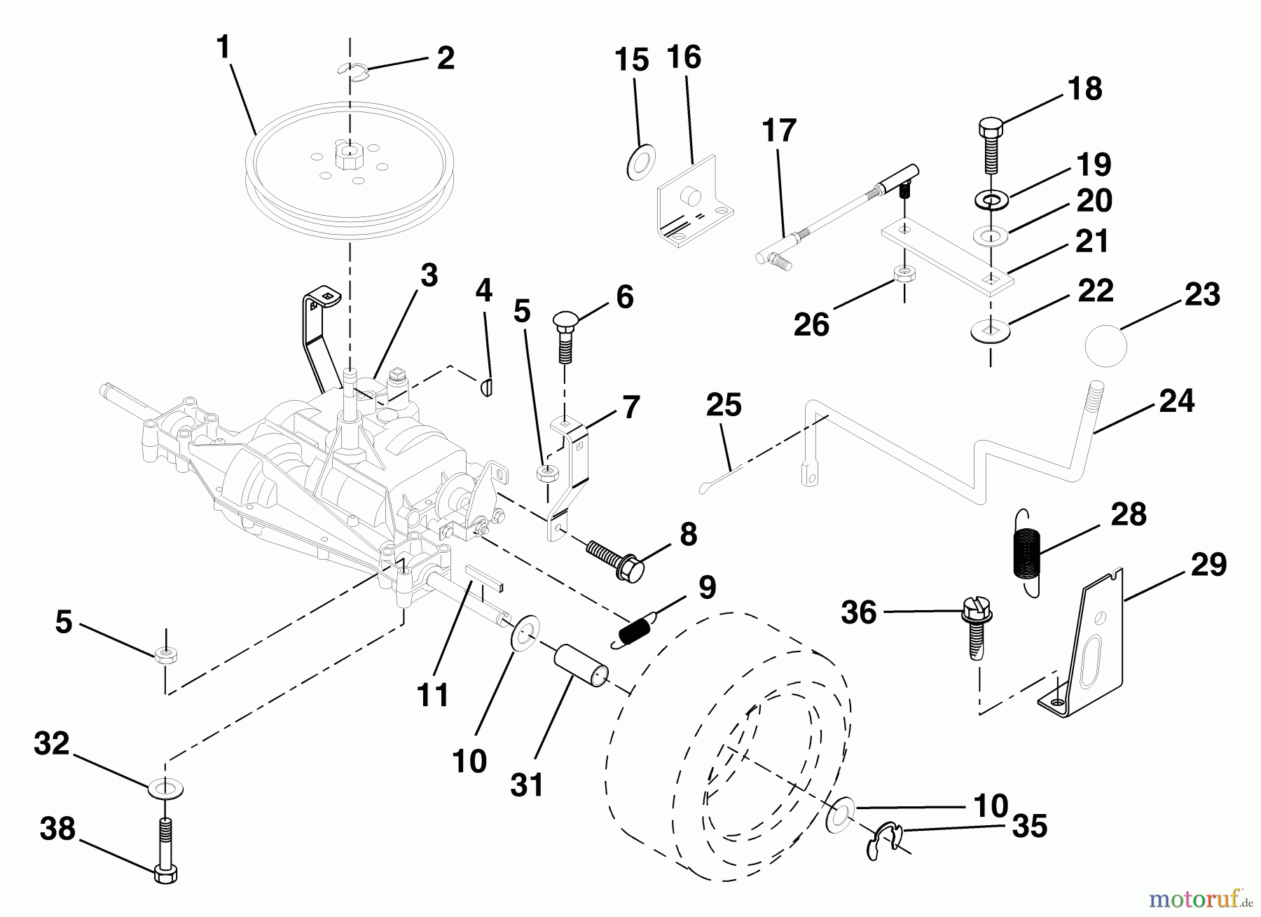 Husqvarna Rasen und Garten Traktoren LT 125 (954170001) (HE12536B) - Husqvarna Lawn Tractor (1996-10 to 1998-09) Transaxle