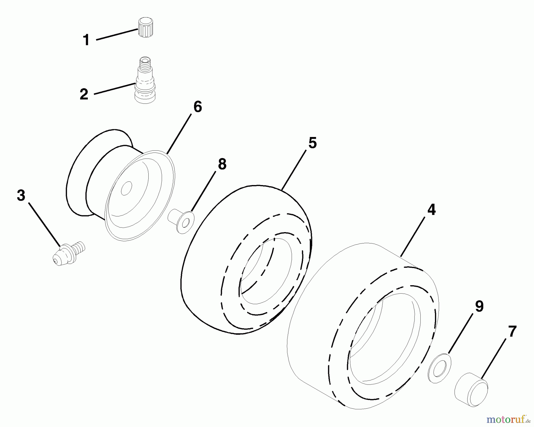 Husqvarna Rasen und Garten Traktoren LT 125 (954170001) (HE12536B) - Husqvarna Lawn Tractor (1996-10 to 1998-09) Wheels & Tires