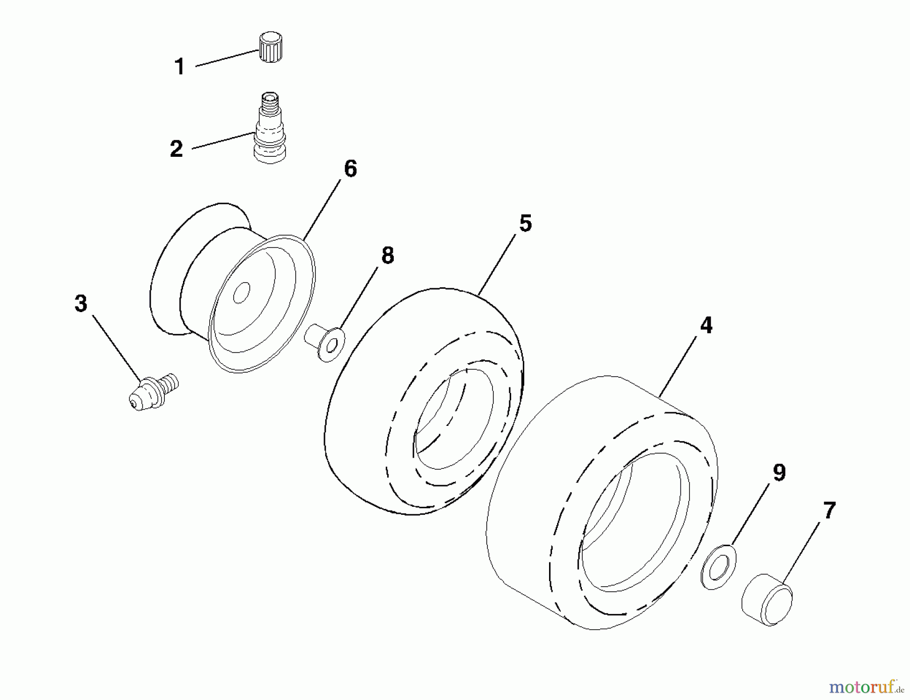 Husqvarna Rasen und Garten Traktoren LT 125 (954170001) (HE12536C) - Husqvarna Lawn Tractor (1998-10 & After) Wheels & Tires