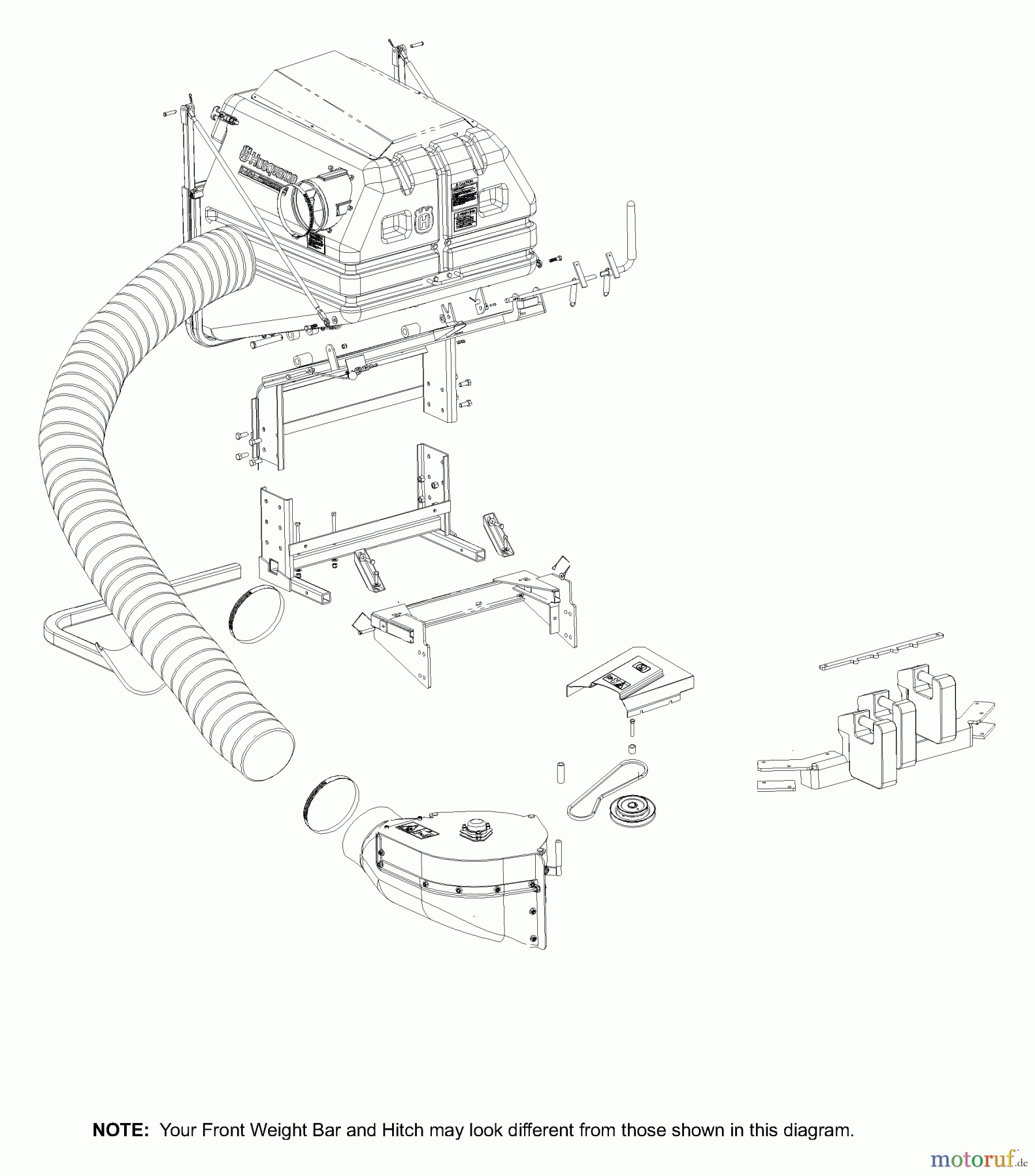 Husqvarna Zubehör, Rasenmäher / Mäher Z1-12 - Husqvarna Z Grass Collection System (2003-10 & After) Spindle Drive Assembly (Part 1)