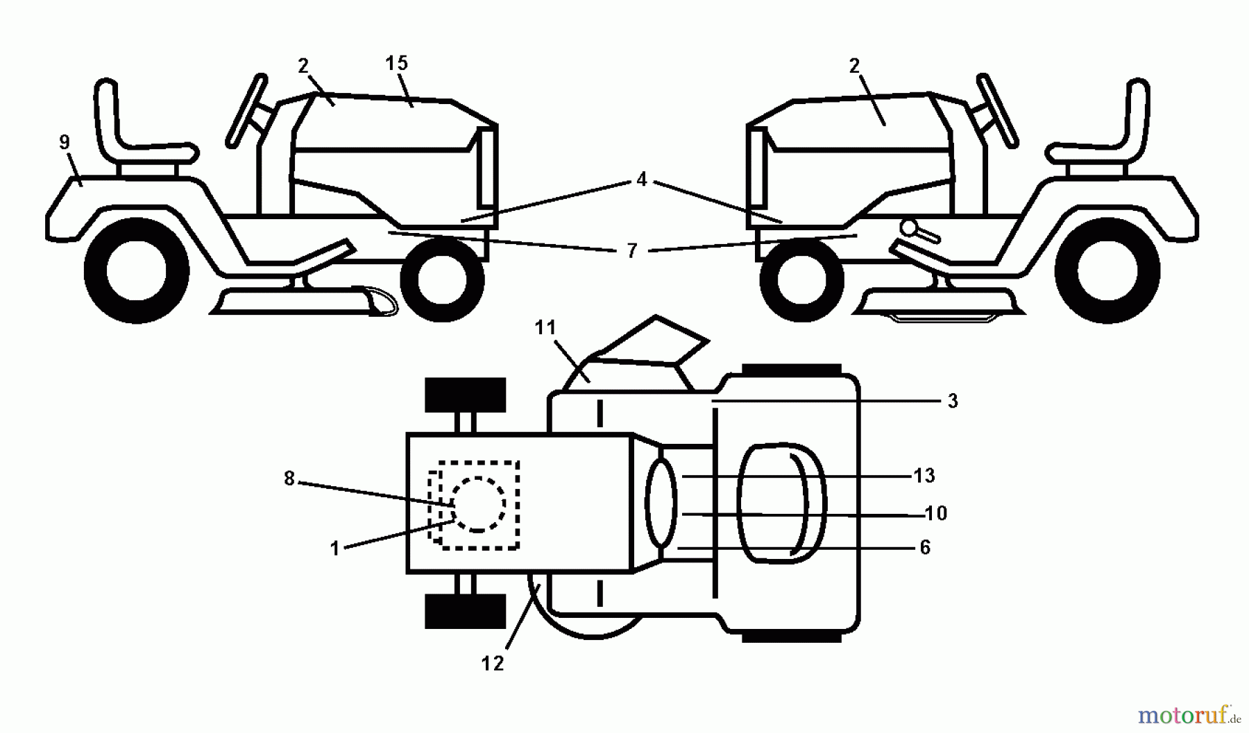 Husqvarna Rasen und Garten Traktoren LT 126 (96041019802) - Husqvarna Lawn Tractor (2011-07 & After) DECALS
