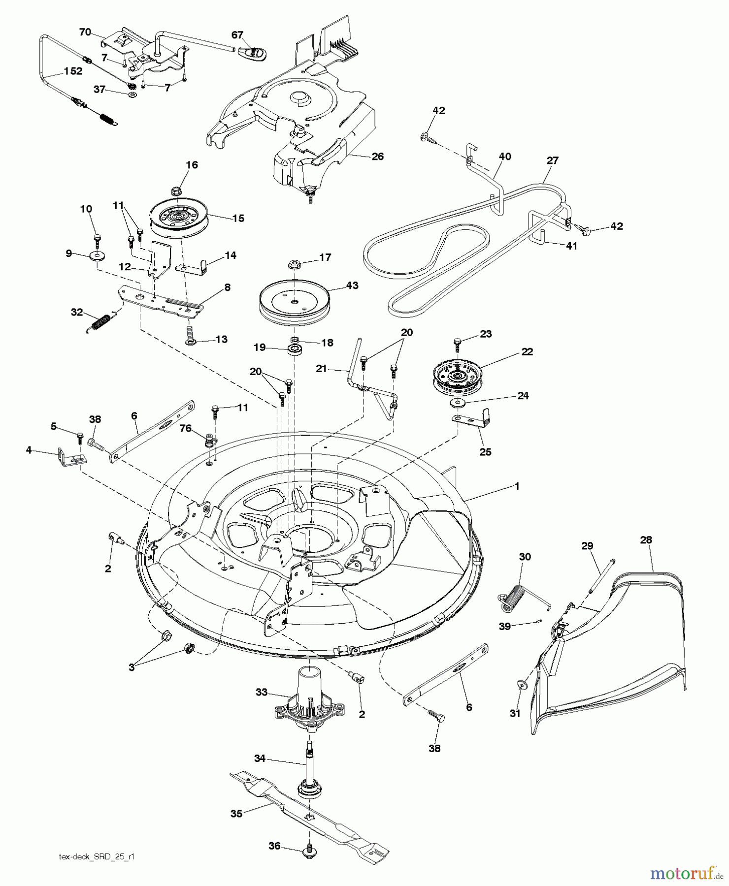 Husqvarna Rasen und Garten Traktoren LT 126 (96041019802) - Husqvarna Lawn Tractor (2011-07 & After) MOWER DECK / CUTTING DECK