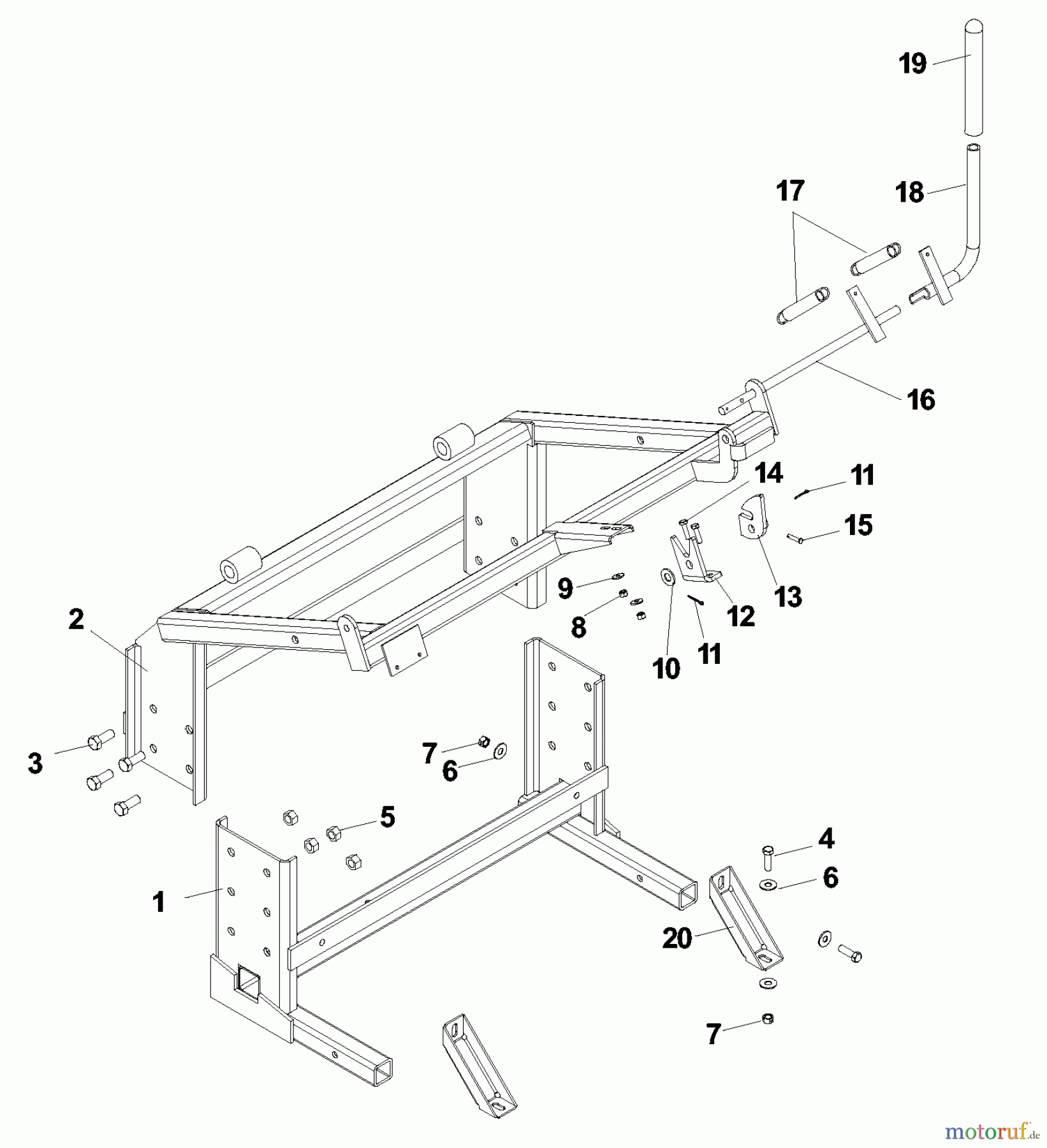 Husqvarna Zubehör, Rasenmäher / Mäher Z1-9 - Husqvarna Z Grass Collection System (2003-10 & After) Frame Assembly