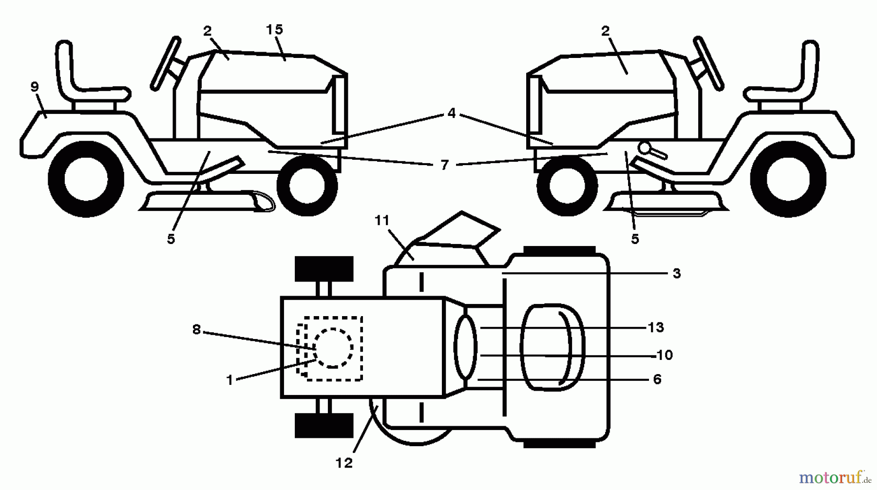 Husqvarna Rasen und Garten Traktoren LT 126 (96041020401) - Husqvarna Lawn Tractor (2011-07 & After) DECALS