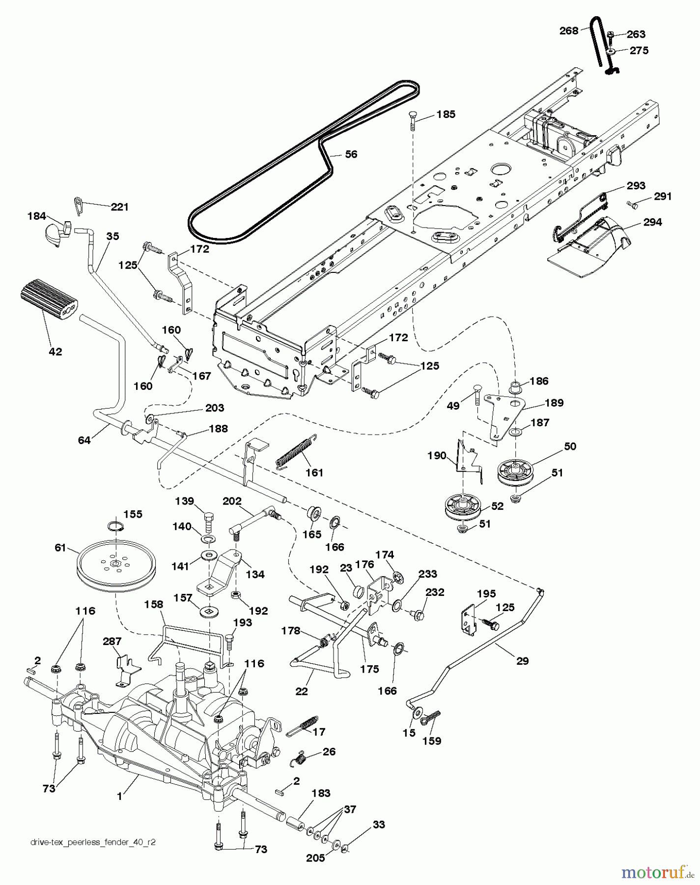 Husqvarna Rasen und Garten Traktoren LT 126 (96041020403) - Husqvarna Lawn Tractor (2013-04) DRIVE