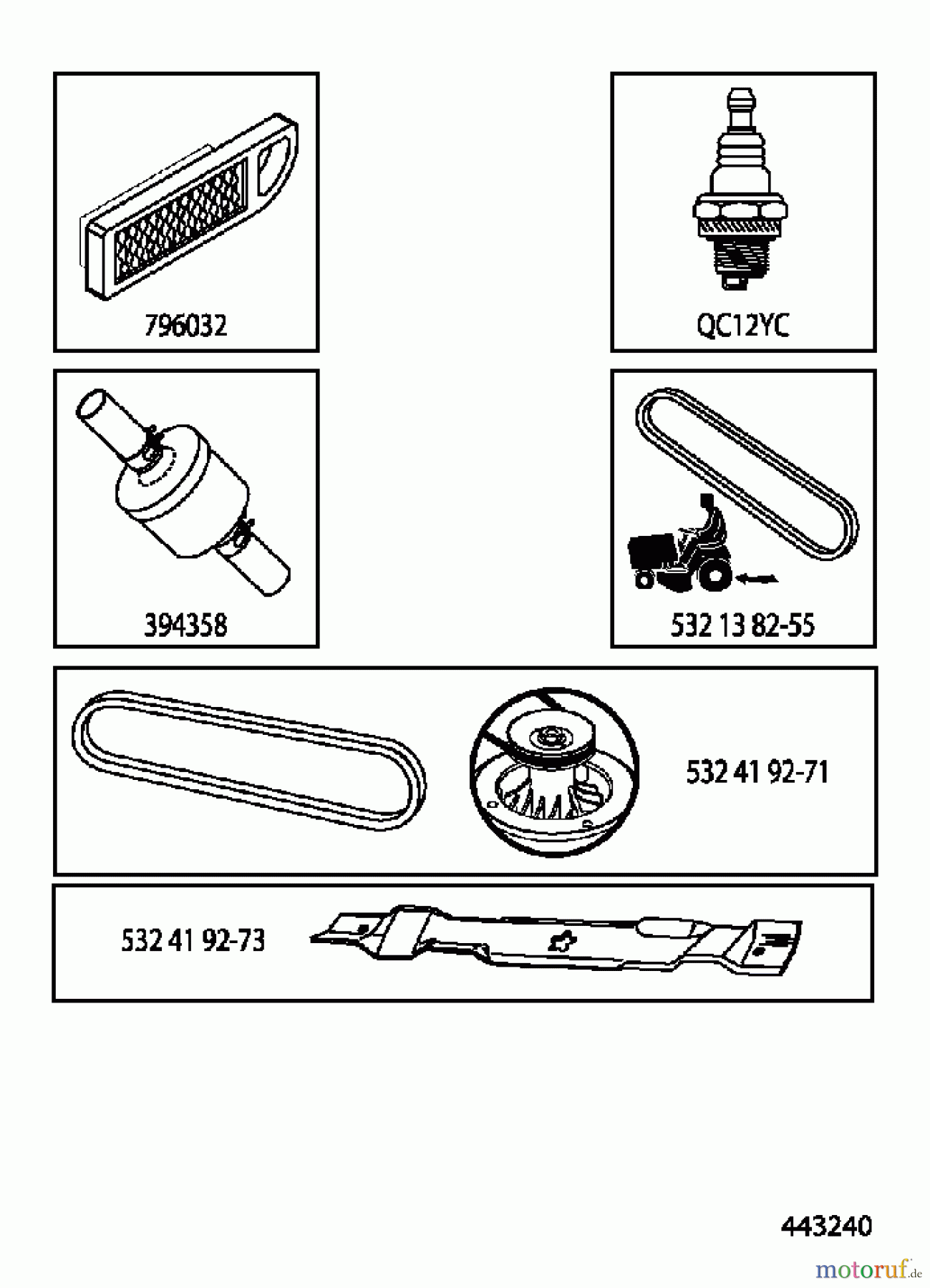 Husqvarna Rasen und Garten Traktoren LT 126 (96041020403) - Husqvarna Lawn Tractor (2013-04) FREQUENTLY USED PARTS