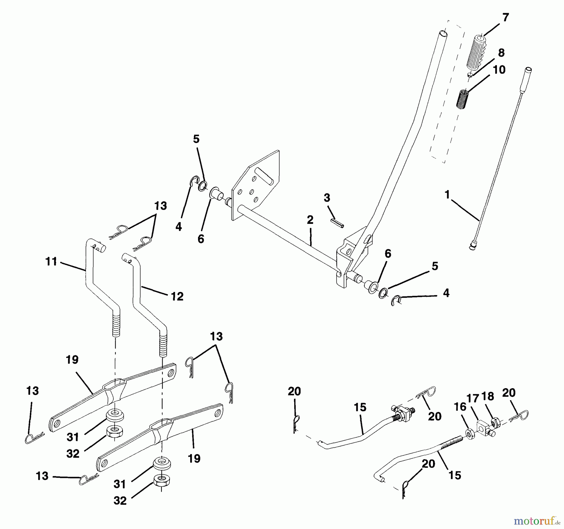 Husqvarna Rasen und Garten Traktoren LT 130 (954140004A) - Husqvarna Lawn Tractor (1997-12 & After) Mower Lift