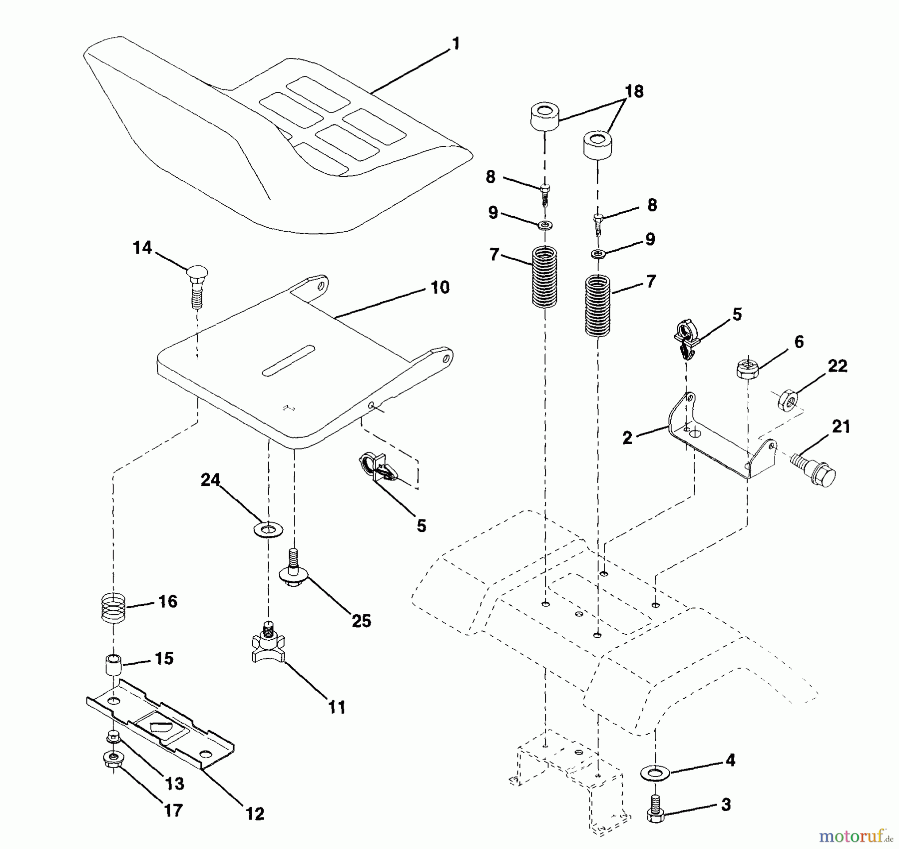 Husqvarna Rasen und Garten Traktoren LT 130 (954140004A) - Husqvarna Lawn Tractor (1997-12 & After) Seat Assembly