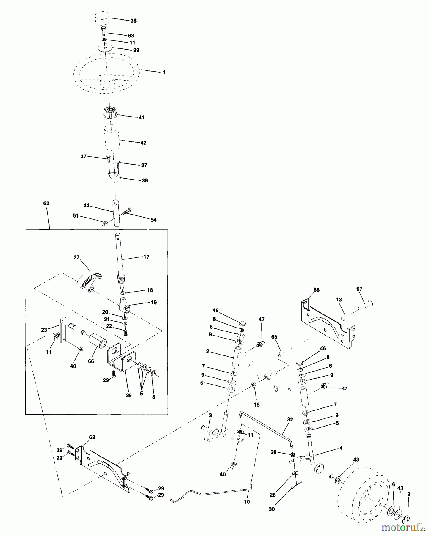 Husqvarna Rasen und Garten Traktoren LT 130 (954140004A) - Husqvarna Lawn Tractor (1997-12 & After) Steering Assembly