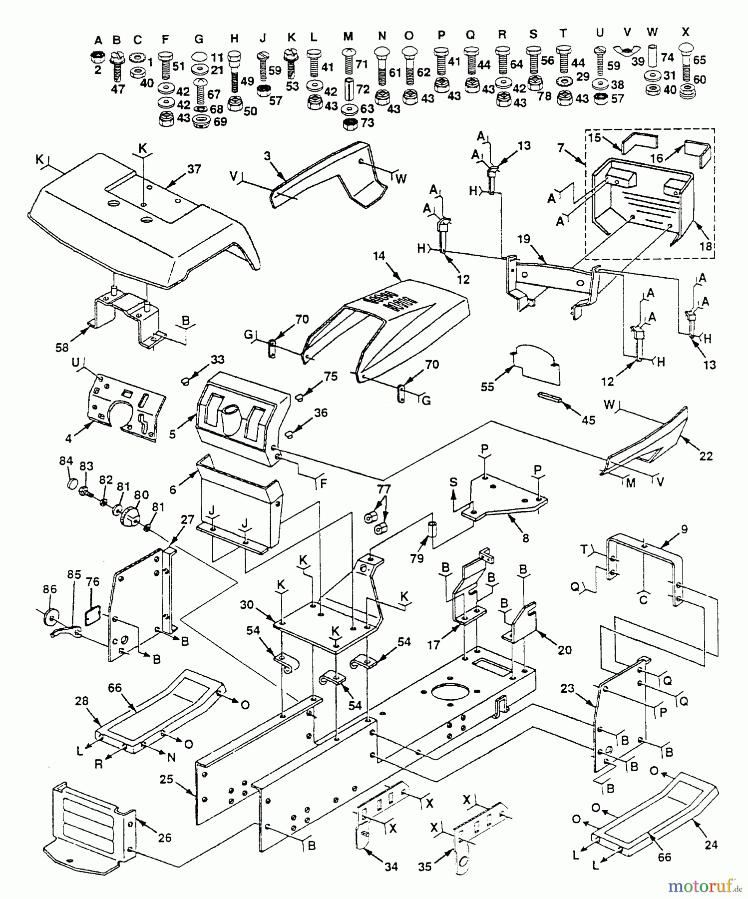 Husqvarna Rasen und Garten Traktoren LT 140 (954000512) (HU4H42A) - Husqvarna Lawn Tractor (1993-01 & After) Chassis And Enclosures