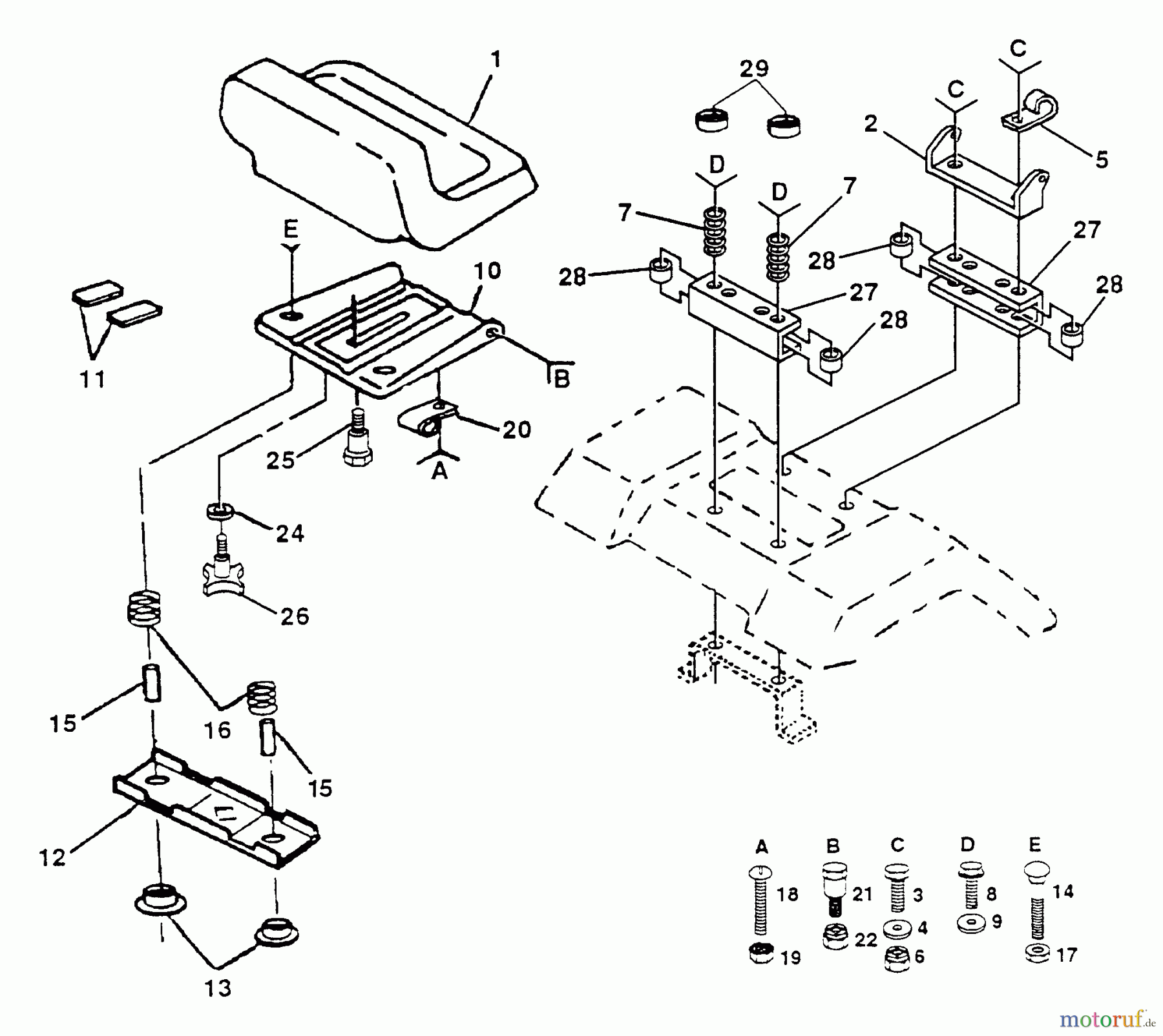 Husqvarna Rasen und Garten Traktoren LT 140 (954000512) (HU4H42A) - Husqvarna Lawn Tractor (1993-01 & After) Seat Assembly