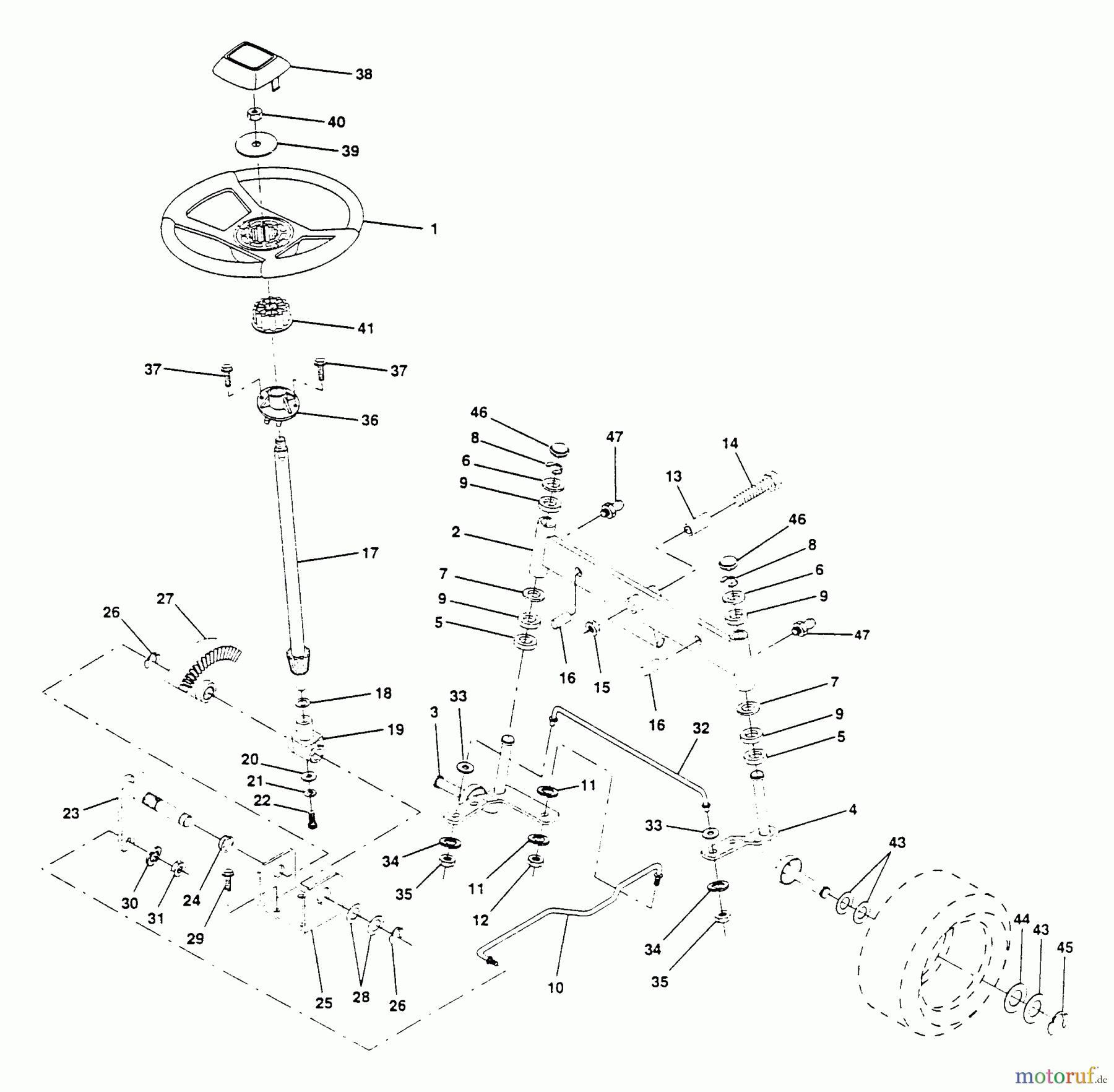 Husqvarna Rasen und Garten Traktoren LT 140 (954000512) (HU4H42A) - Husqvarna Lawn Tractor (1993-01 & After) Steering Assembly