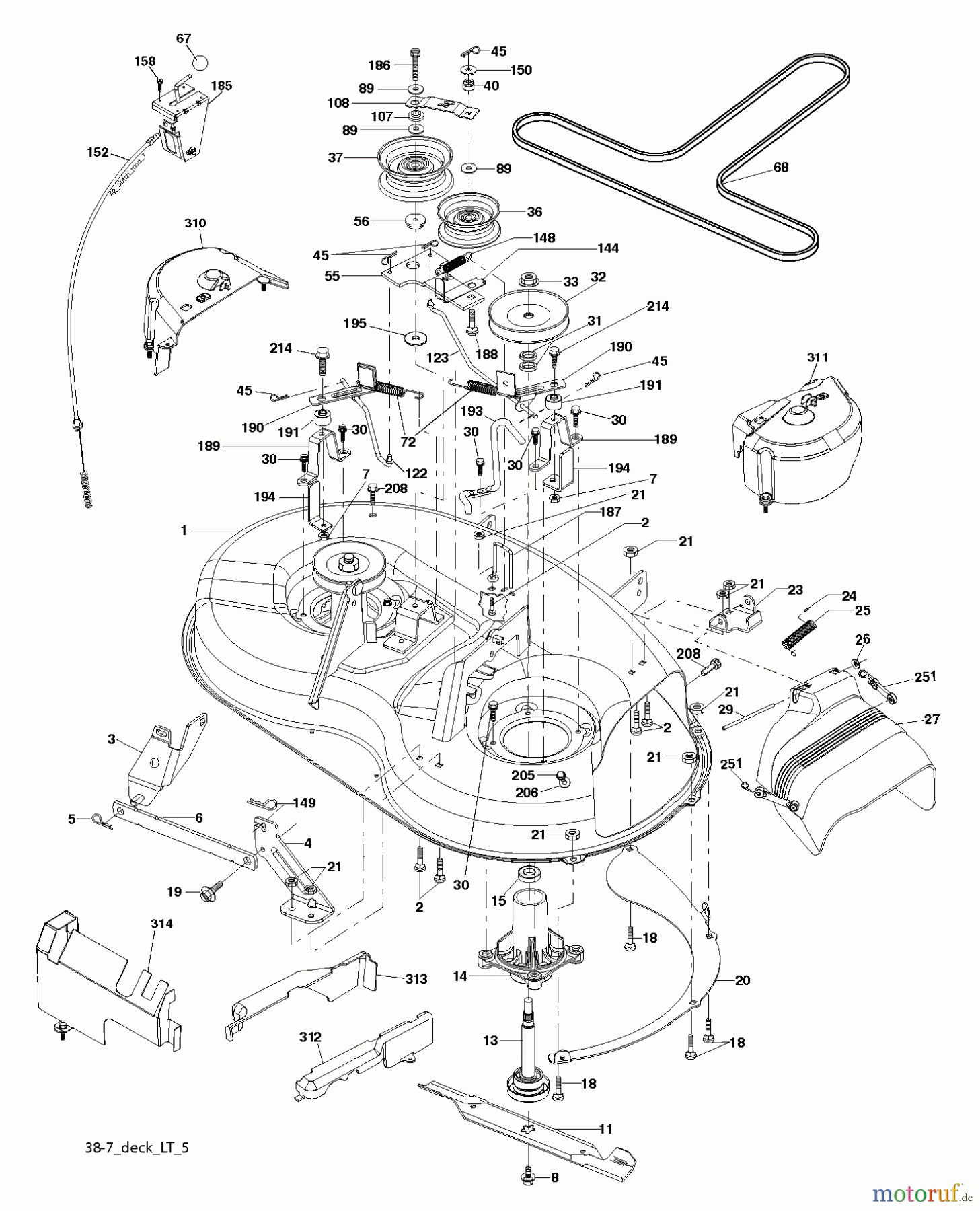 Husqvarna Rasen und Garten Traktoren LT 141 (96011029402) - Husqvarna Lawn Tractor (2011-09 & After) MOWER DECK / CUTTING DECK
