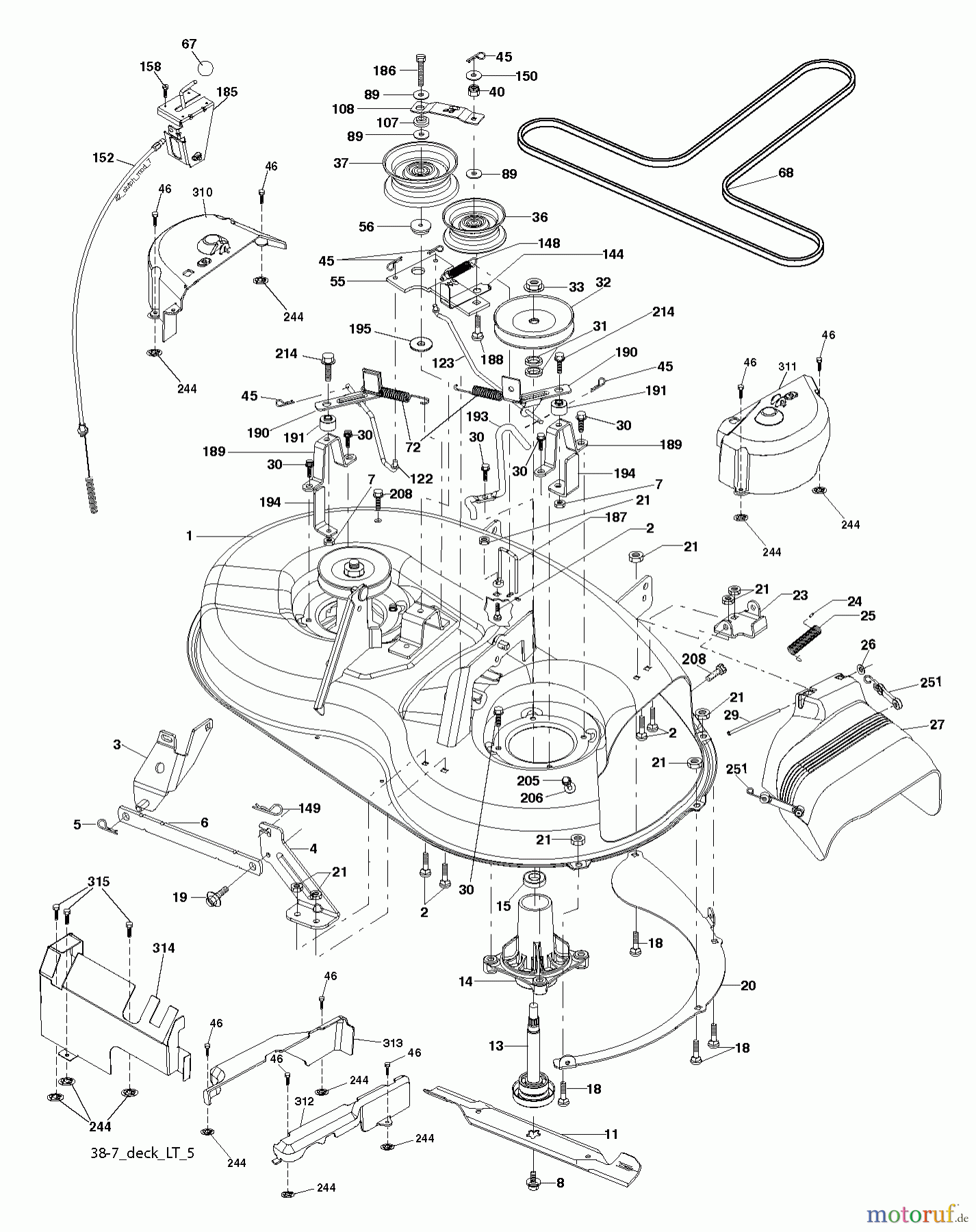 Husqvarna Rasen und Garten Traktoren LT 141 (96011029403) - Husqvarna Lawn Tractor (2012-08 & After) MOWER DECK / CUTTING DECK