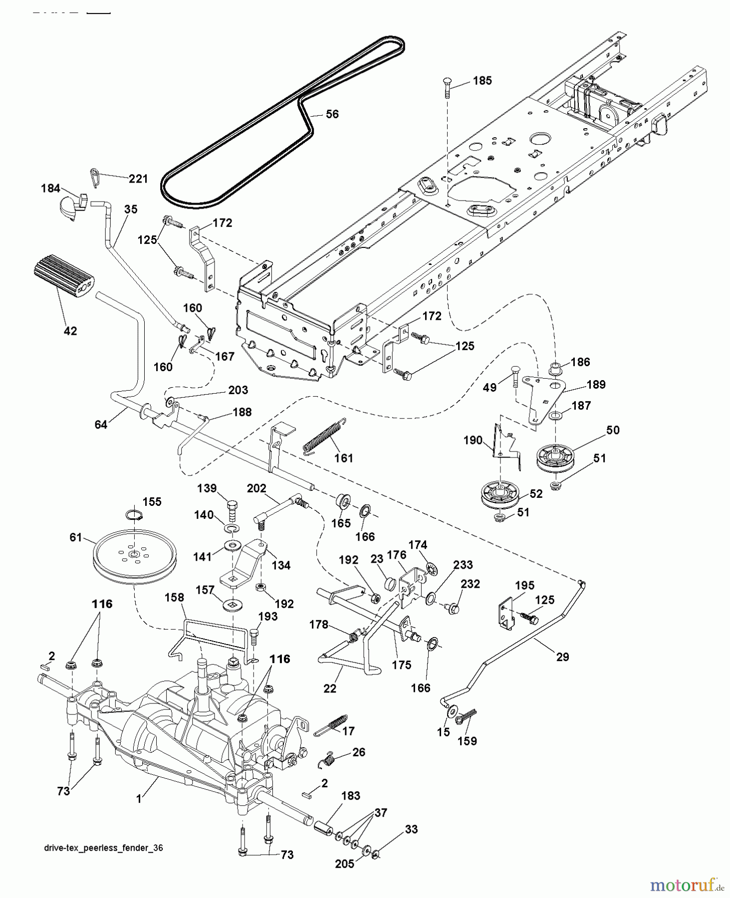 Husqvarna Rasen und Garten Traktoren LT 152 (96041002907) - Husqvarna Lawn Tractor (2011-07 & After) DRIVE