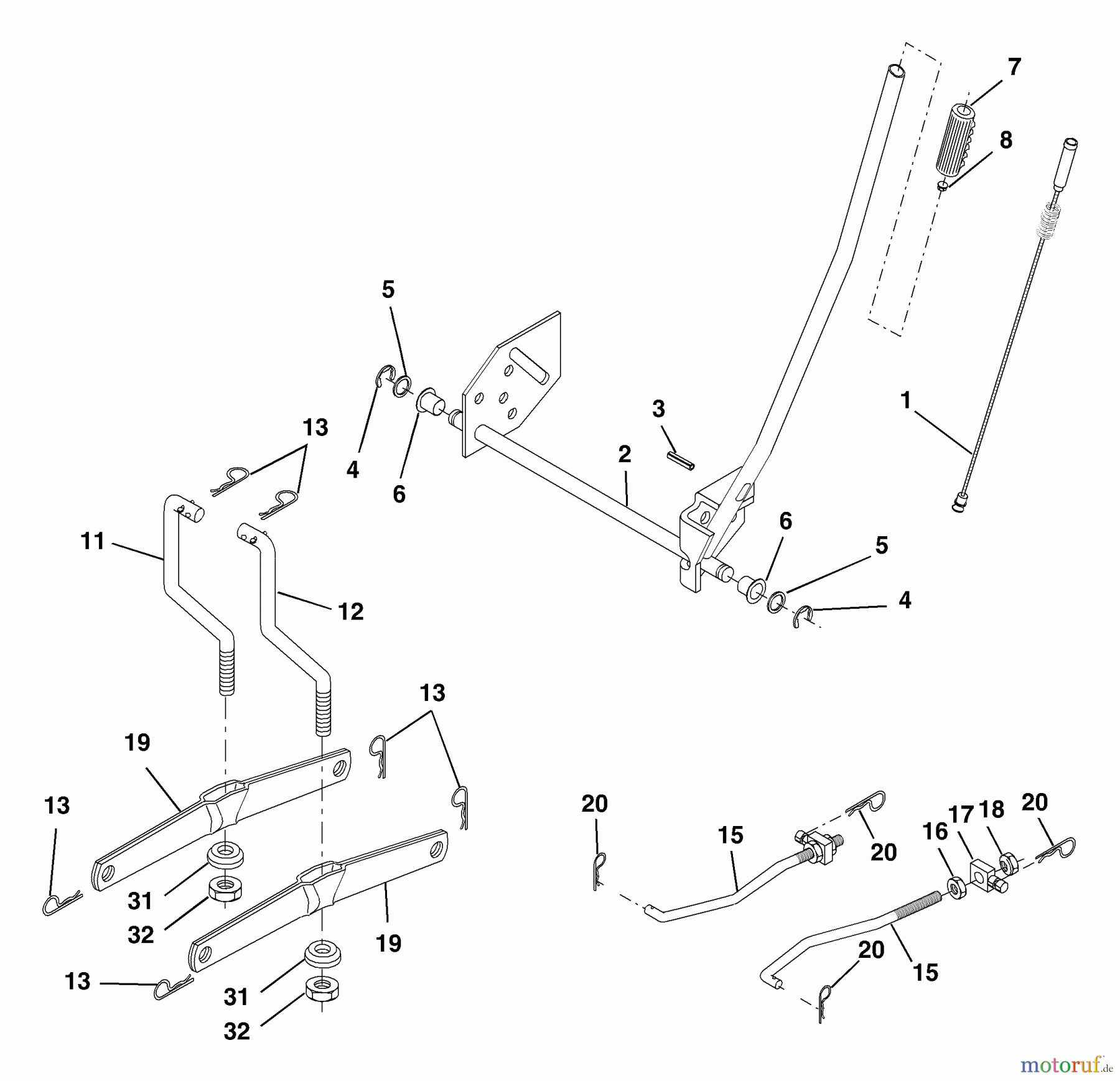 Husqvarna Rasen und Garten Traktoren LT 1538B (954569776) - Husqvarna Lawn Tractor (2002-11 & After) Mower Lift
