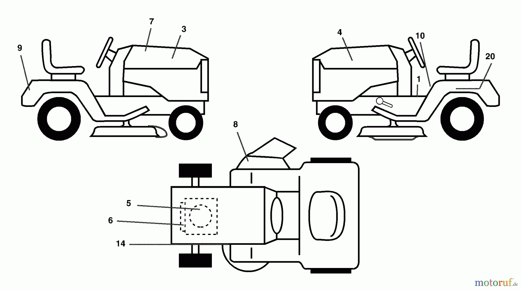 Husqvarna Rasen und Garten Traktoren LT 1538C (954569776) - Husqvarna Lawn Tractor (2002-12 & After) Decals