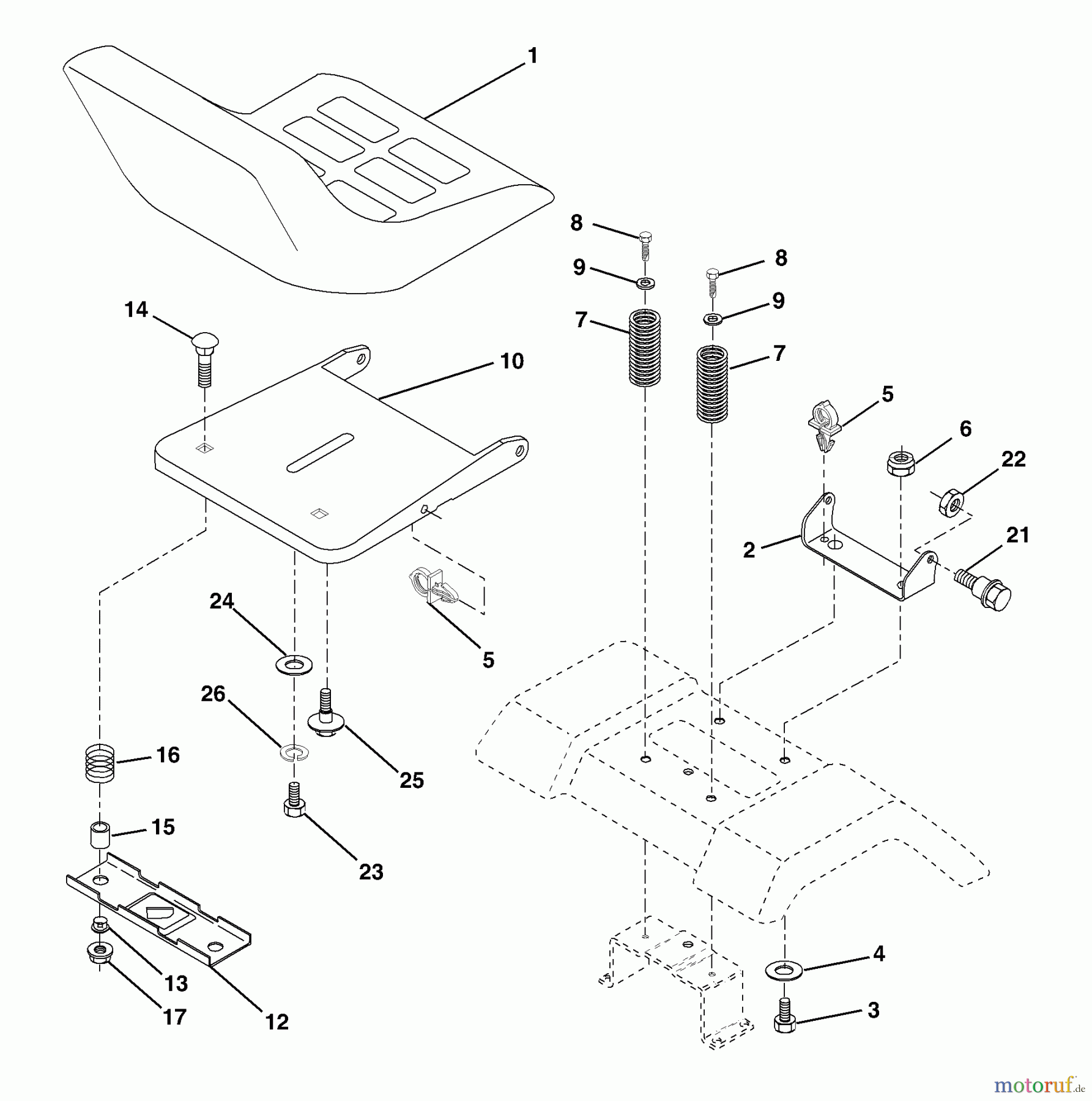 Husqvarna Rasen und Garten Traktoren LT 1538C (954569776) - Husqvarna Lawn Tractor (2002-12 & After) Seat Assembly