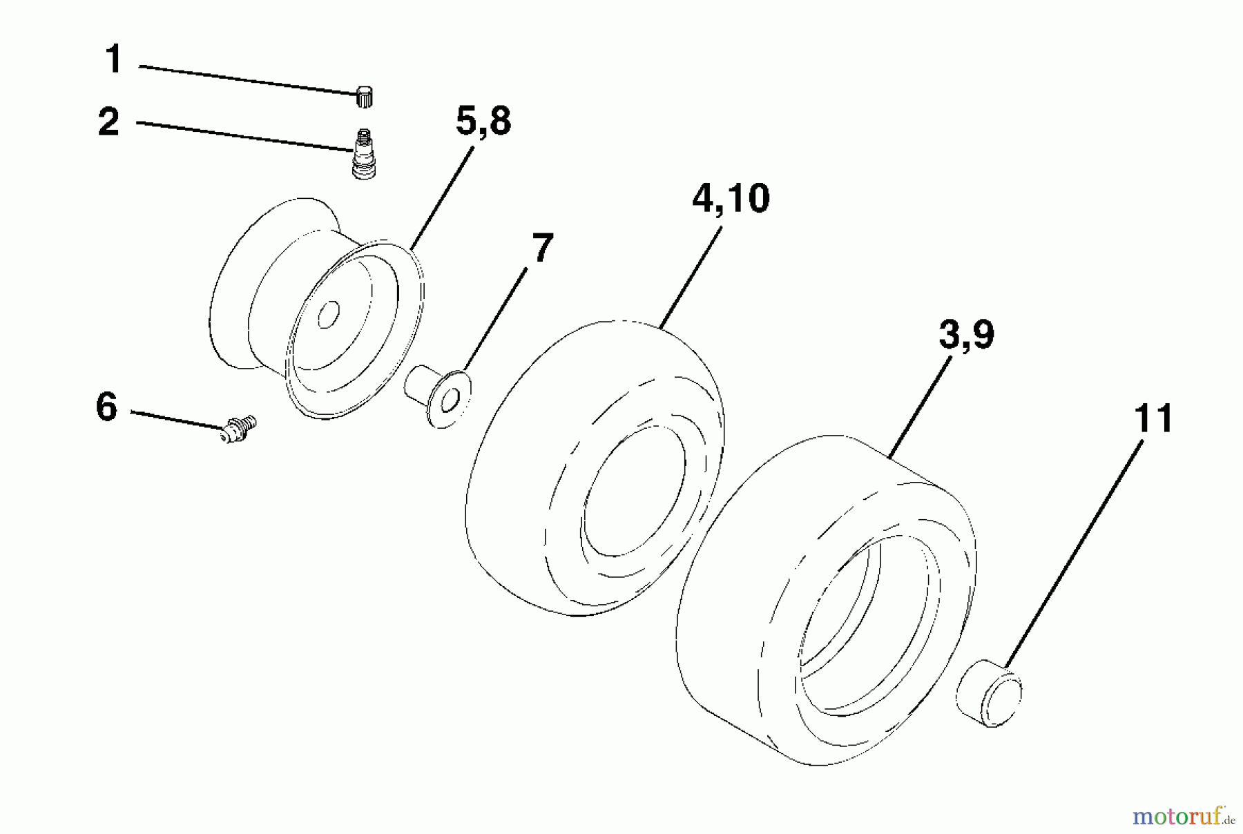 Husqvarna Rasen und Garten Traktoren LT 1538C (954569776) - Husqvarna Lawn Tractor (2002-12 & After) Wheels & Tires