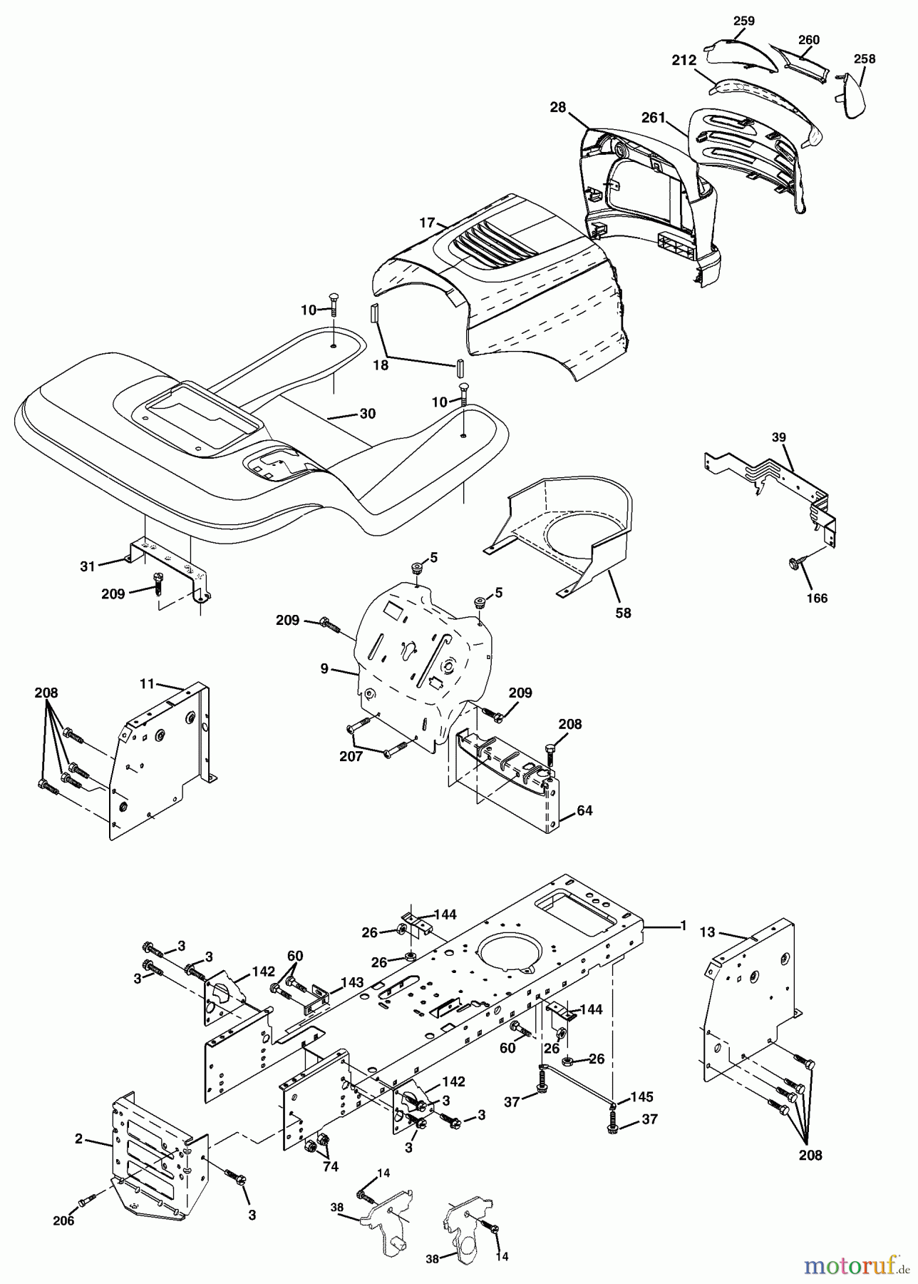 Husqvarna Rasen und Garten Traktoren LT 1538D (954569776) - Husqvarna Lawn Tractor (2003-01 & After) Chassis And Enclosures