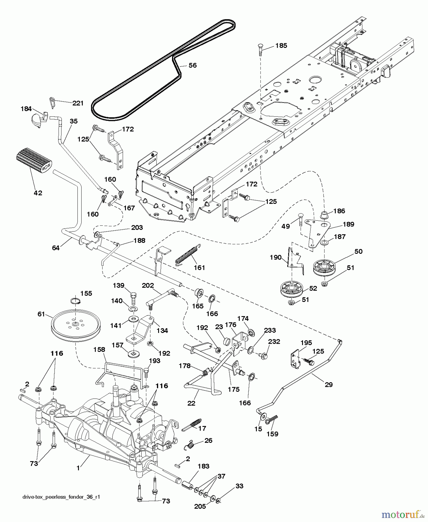 Husqvarna Rasen und Garten Traktoren LT 154 (96041024001) - Husqvarna Lawn Tractor (2012-08 & After) DRIVE